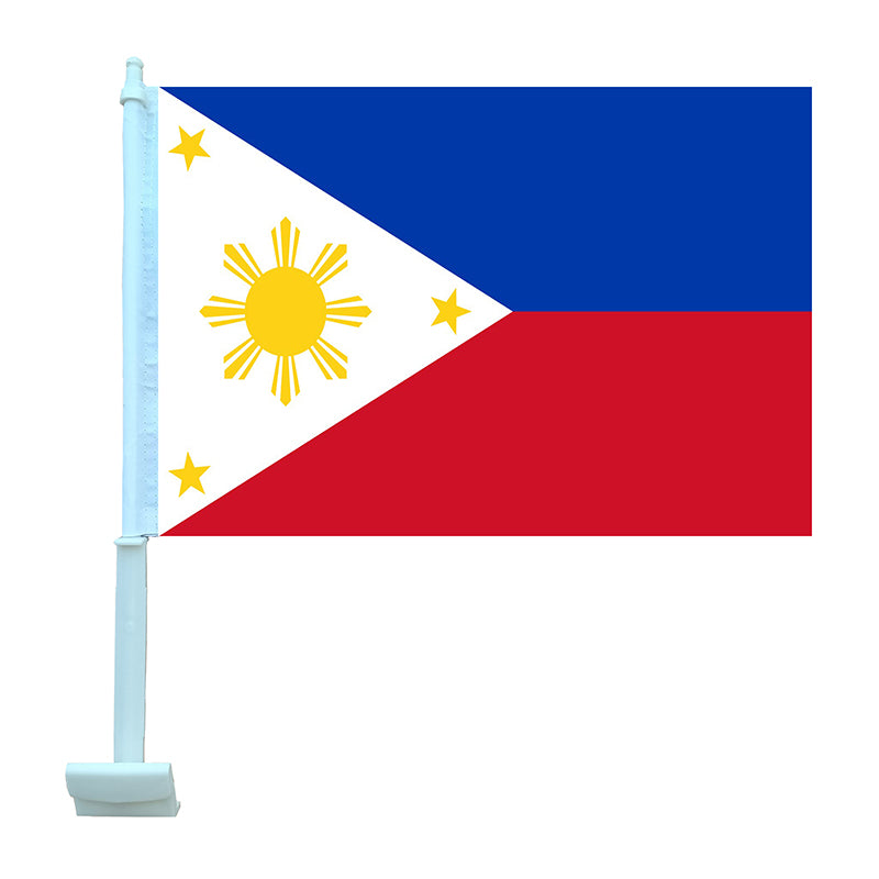 Philippines Car Flag 12"x18" Double Sided with Window Clip