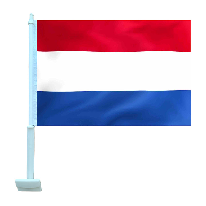 Netherlands Car Flag 12"x18" Double Sided with Window Clip