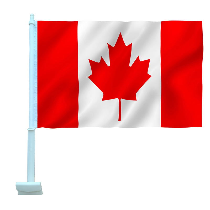 Canadian Car Flag 12"x18" Double Sided with Window Clip
