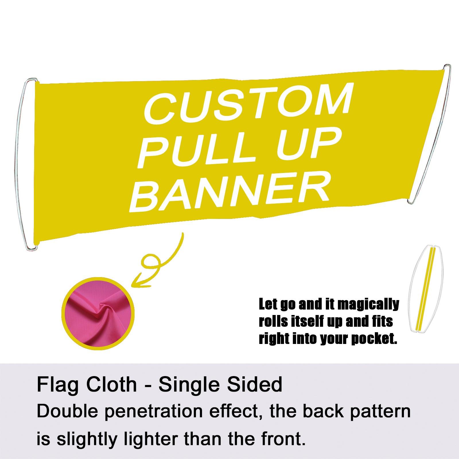 Custom Handheld Banner,Personalized Pull Up Flag