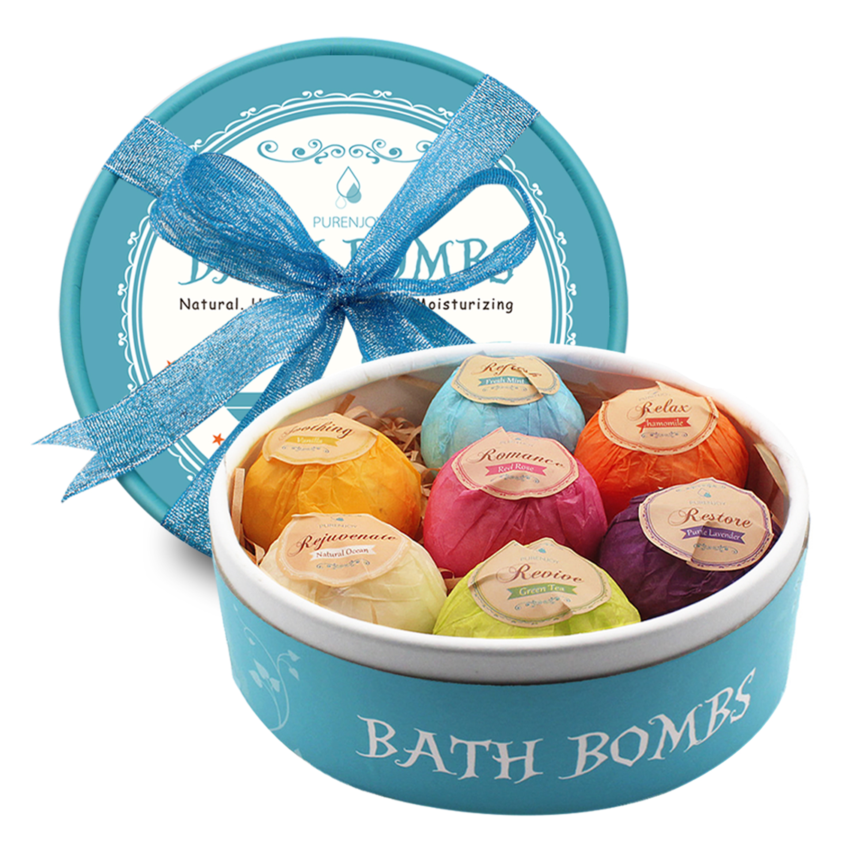 Aofmee Bath Bombs, 7 Bath Bombs for Women, Handmade Bathbombs for Kids Girls, Mothers Day Gifts for Mom, Spa Relaxation Gifts for Her, Birthday Valentines Christmas Gifts for Women Who Have Everything