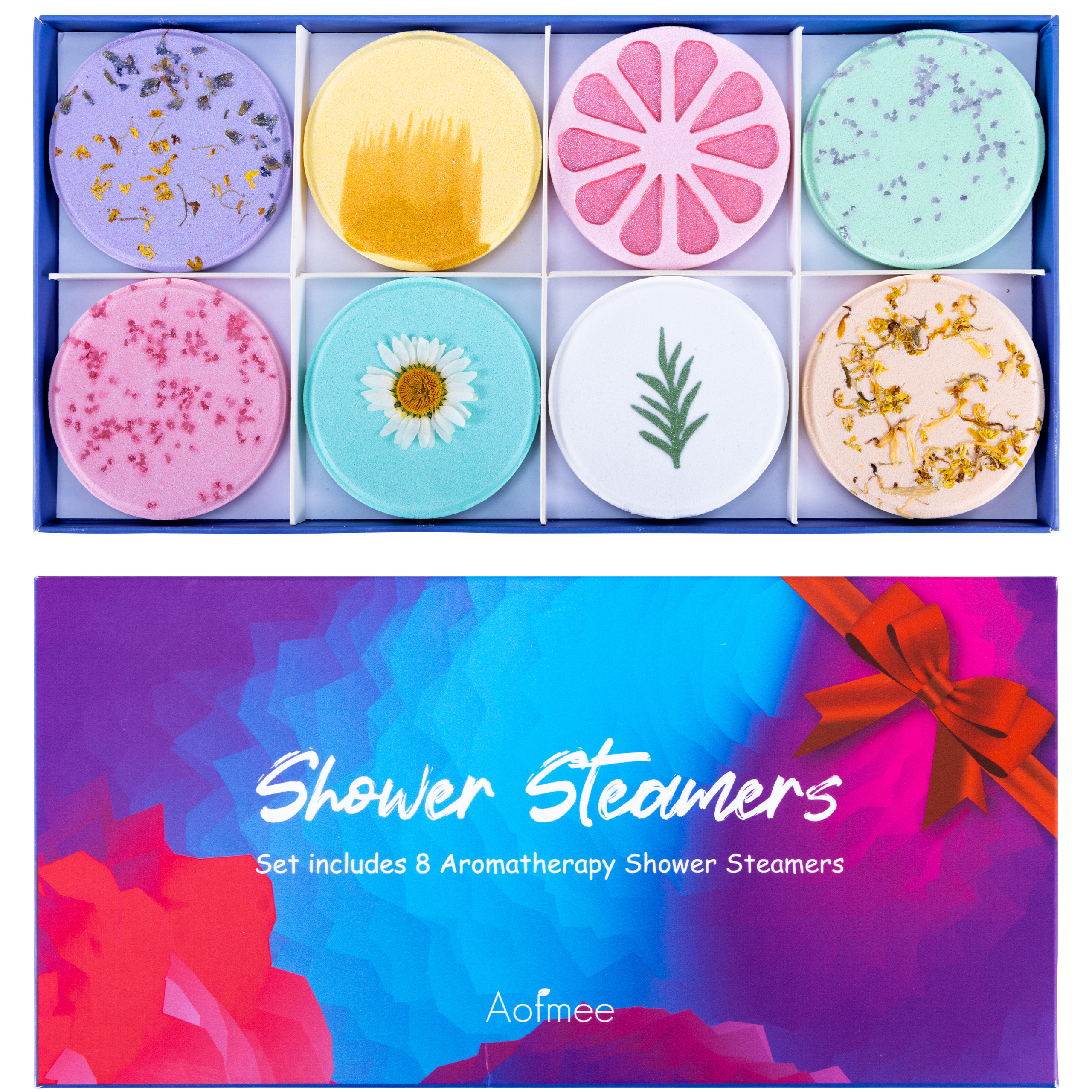 Aofmee Shower Steamers Aromatherapy - Pack of 8 Shower Bombs Gift Set, Shower Tablets with Essential Oils for Relaxation, Self Care Gifts Spa Gifts for Women and Men