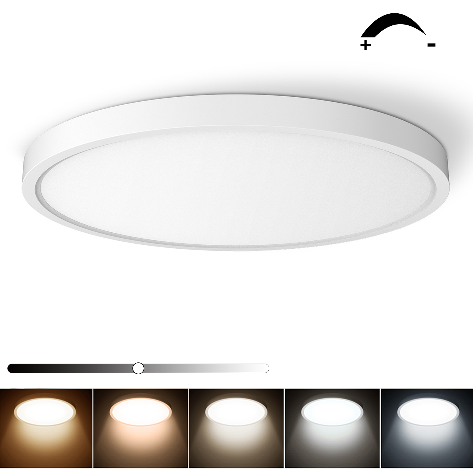 Taloya Dimmable Flush Mount LED Ceiling Light 15.8 Inch 24W Low Profile Light,3000/3500/4000/5000/6500K 5 CCT Selectable