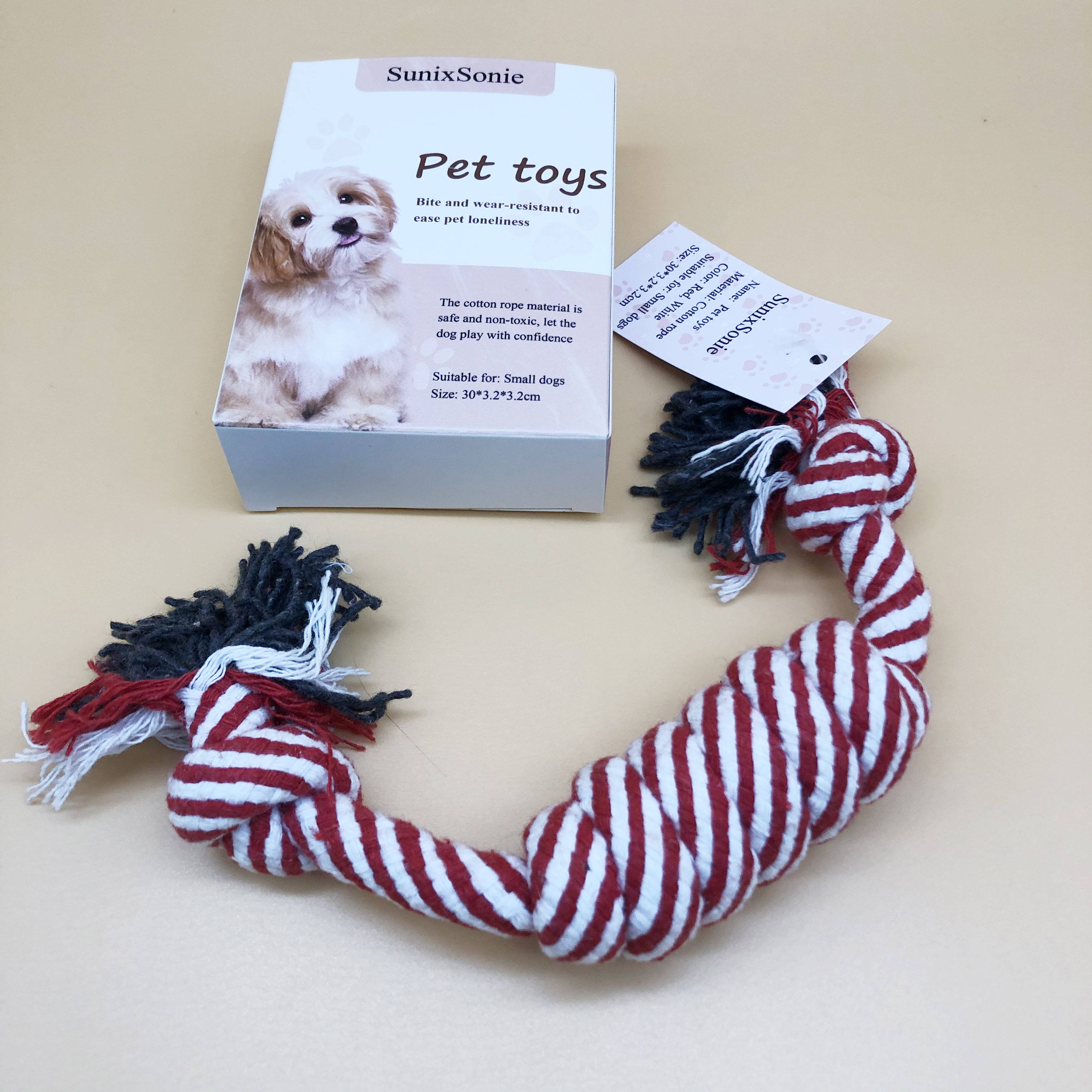 SumicSome pet toys, 1PCS Color Rope Dog Cotton Rope, Dog Chew Toy for Small Medium Dogs Teething  for Small Medium Dogs Teething