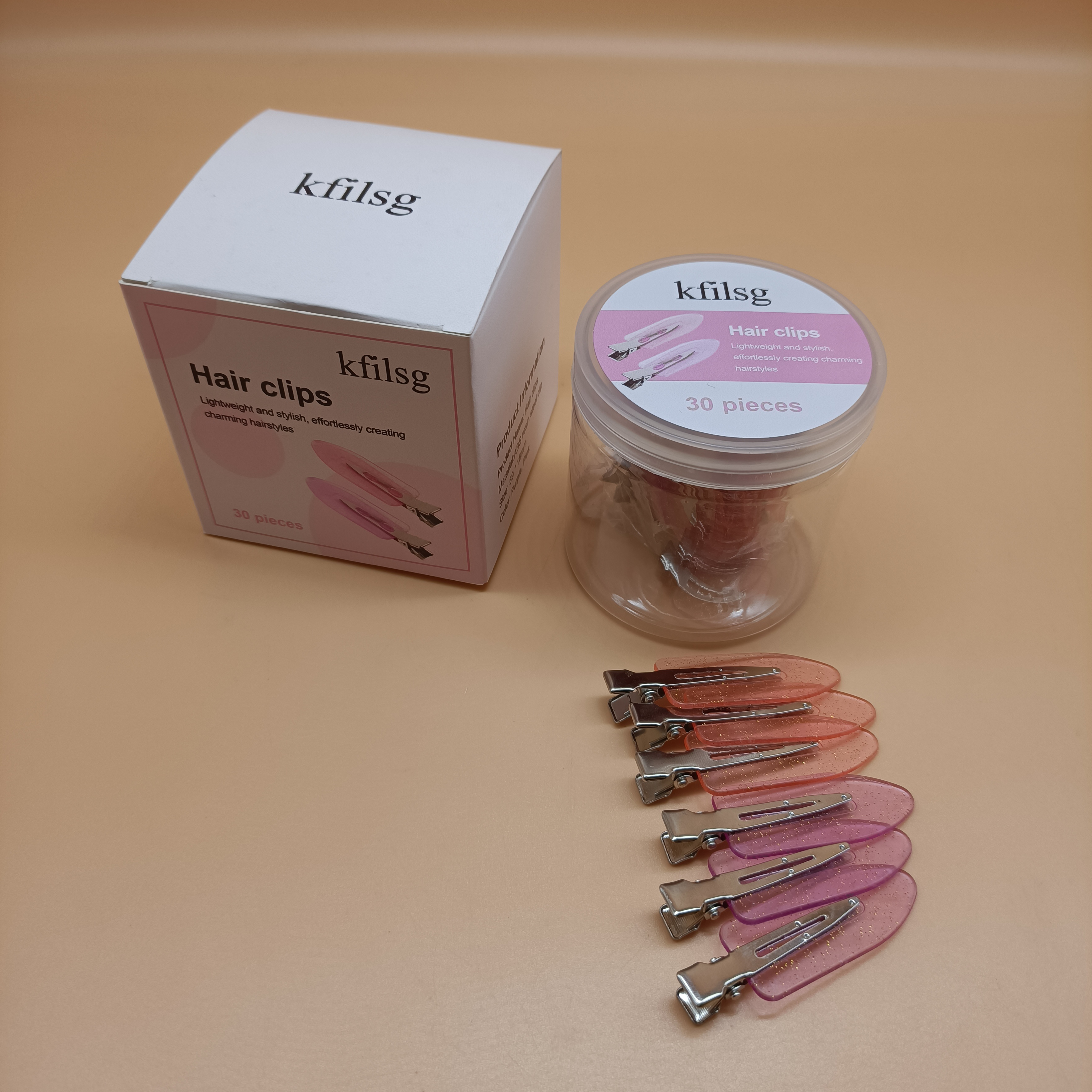 kfilsg hair clip, purple, pink, small and delicate (59 x 18 mm)