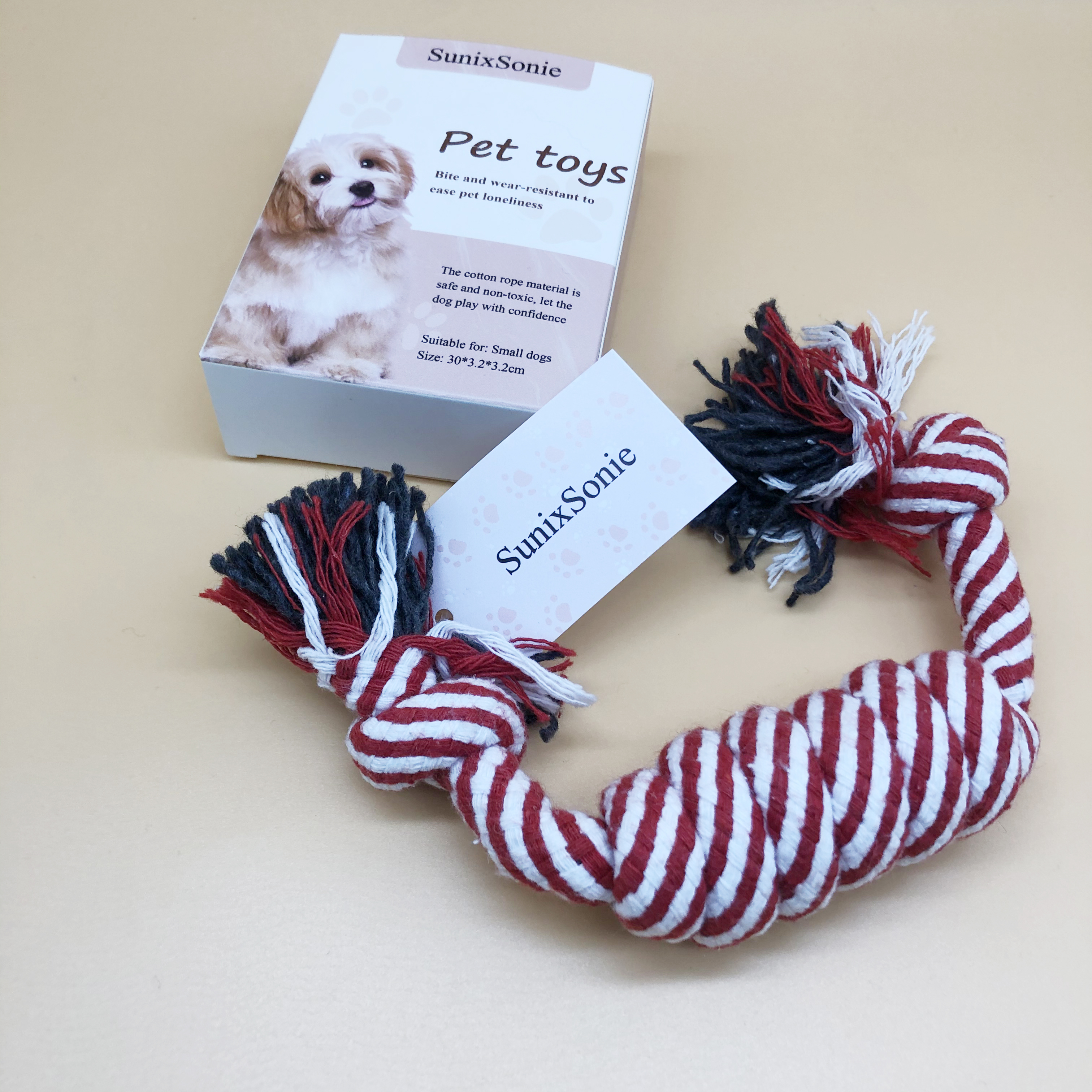 SumicSome pet toys, 1PCS Color Rope Dog Cotton Rope, Dog Chew Toy for Small Medium Dogs Teething  for Small Medium Dogs Teething
