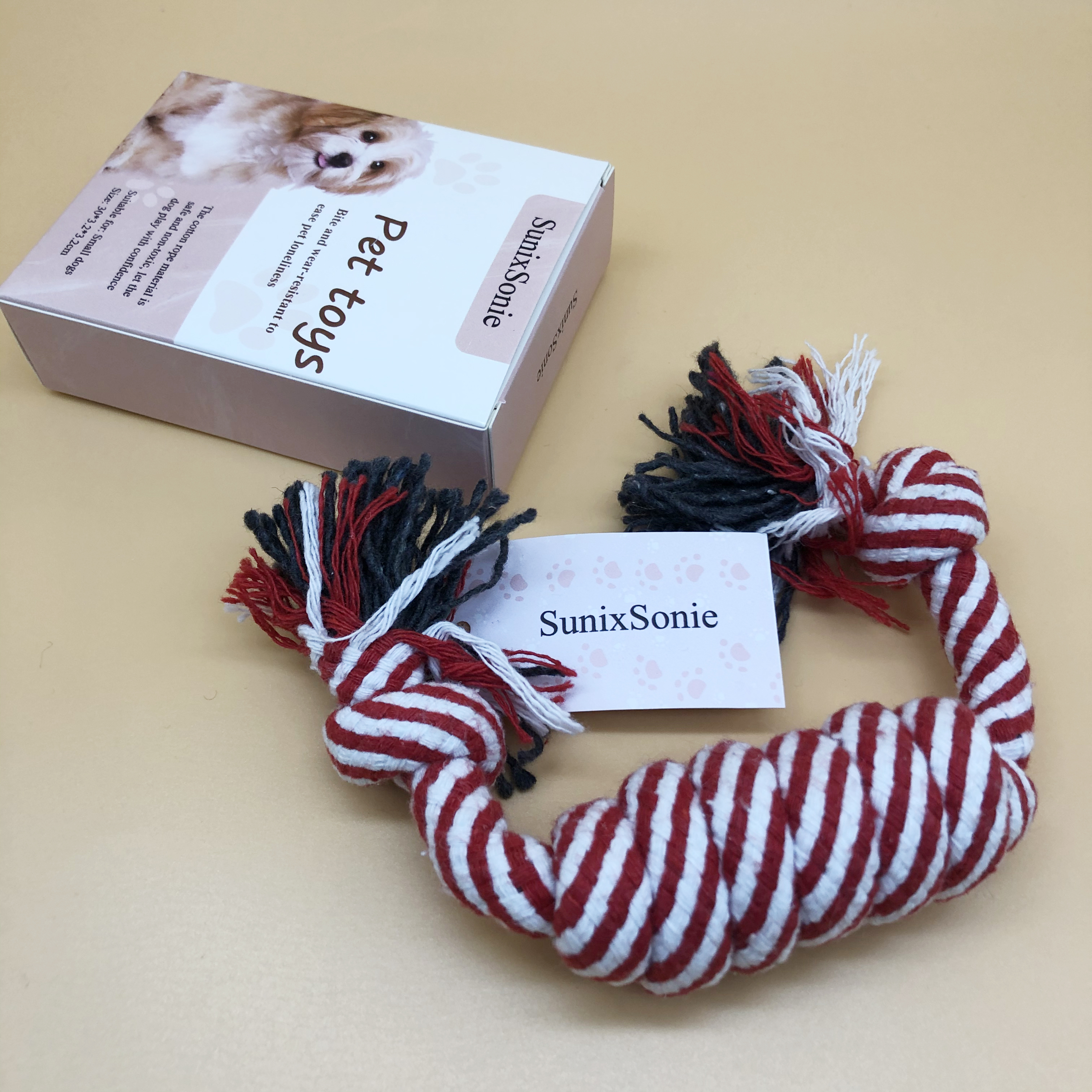 SumicSome pet toys, 1PCS Color Rope Dog Cotton Rope, Dog Chew Toy for Small Medium Dogs Teething  for Small Medium Dogs Teething