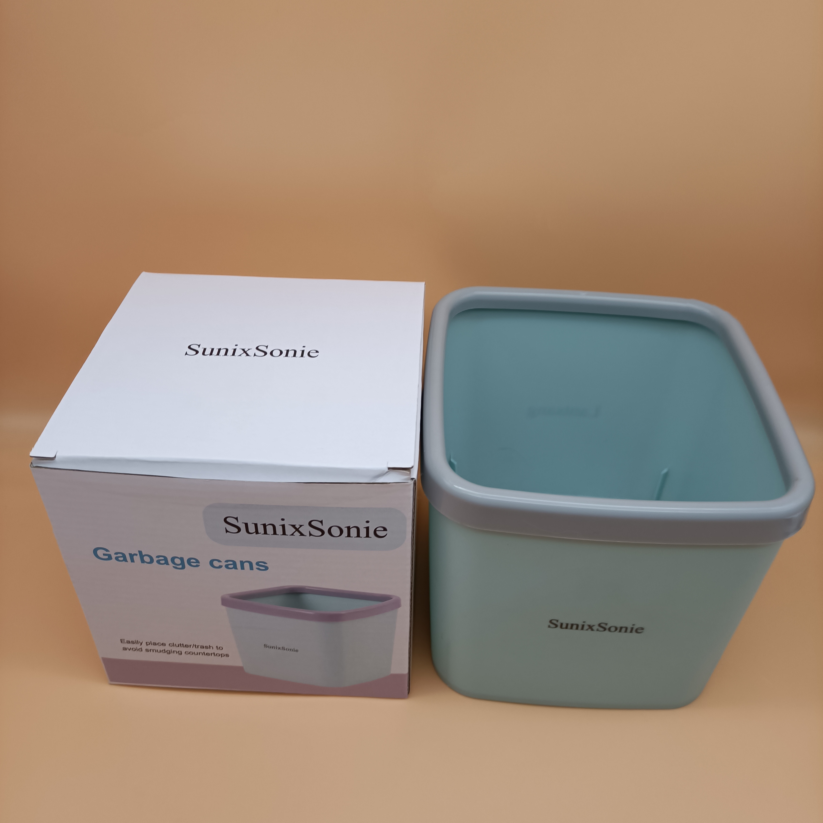 SumicSome Garbage cans,Mini Trash Can For Bathroom,Office,Kitchen,Desk,Coffee Blue