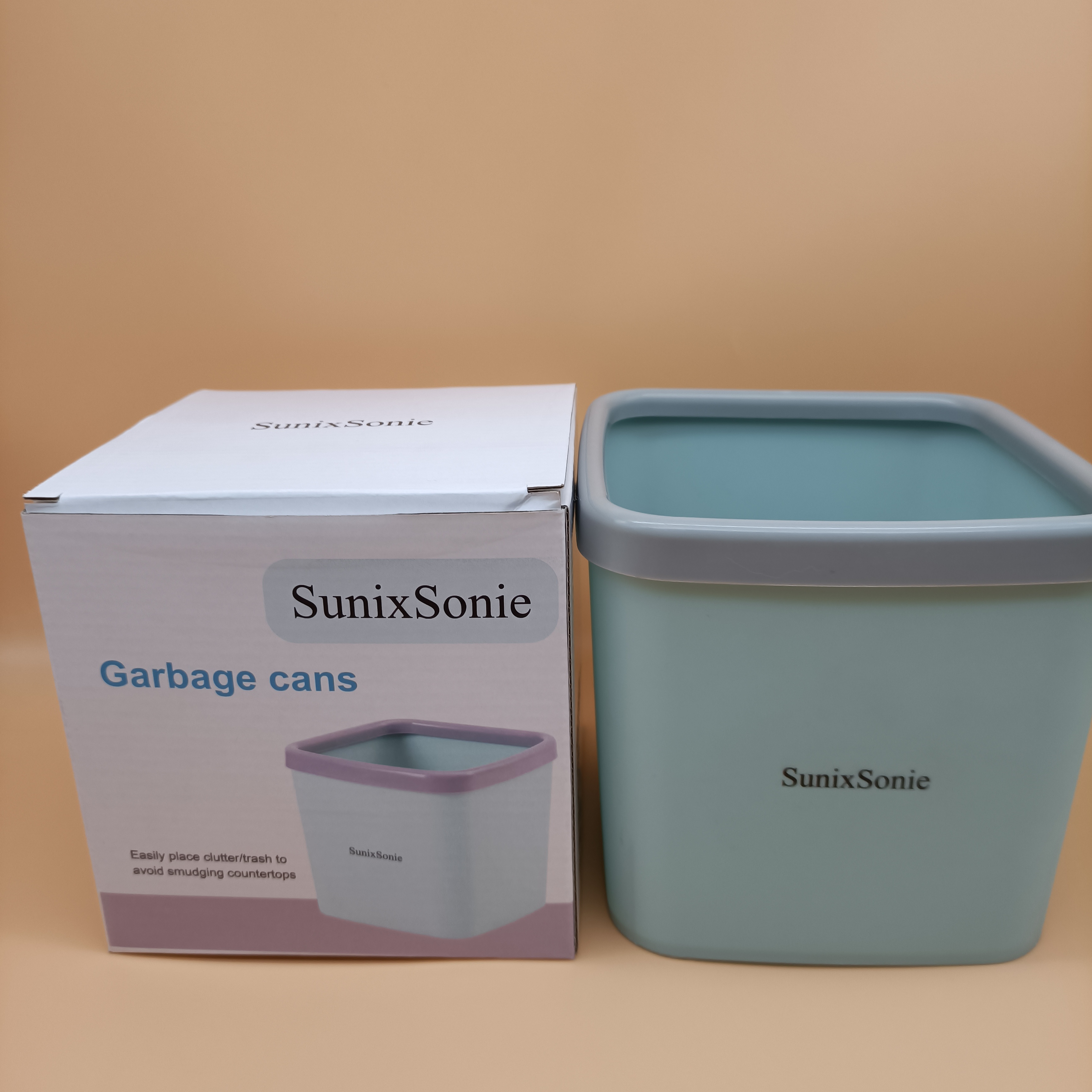 SumicSome Garbage cans,Mini Trash Can For Bathroom,Office,Kitchen,Desk,Coffee Blue