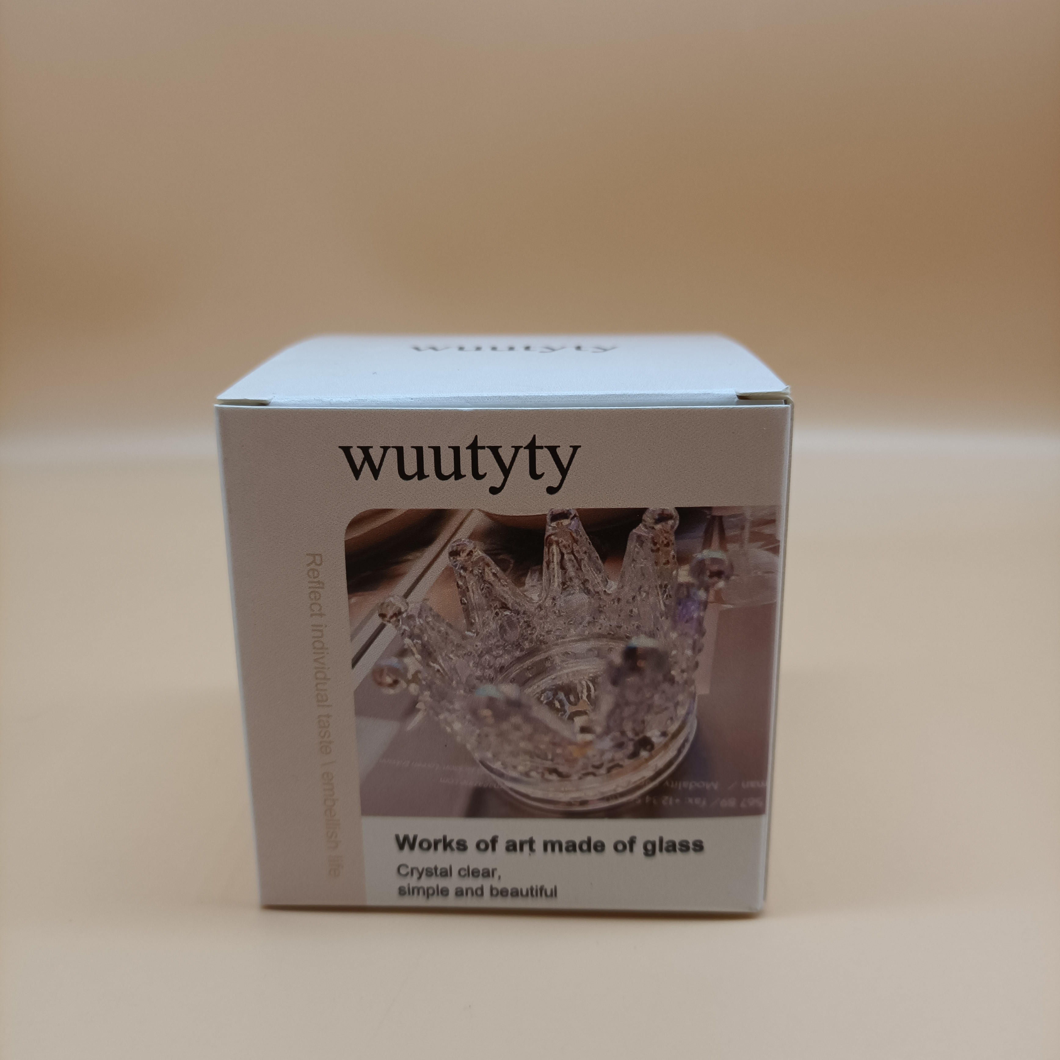 wuutyty Works of art made of glass,Crystal Glass Crown Table Decoration - Add a Touch of Royalty to Your Home