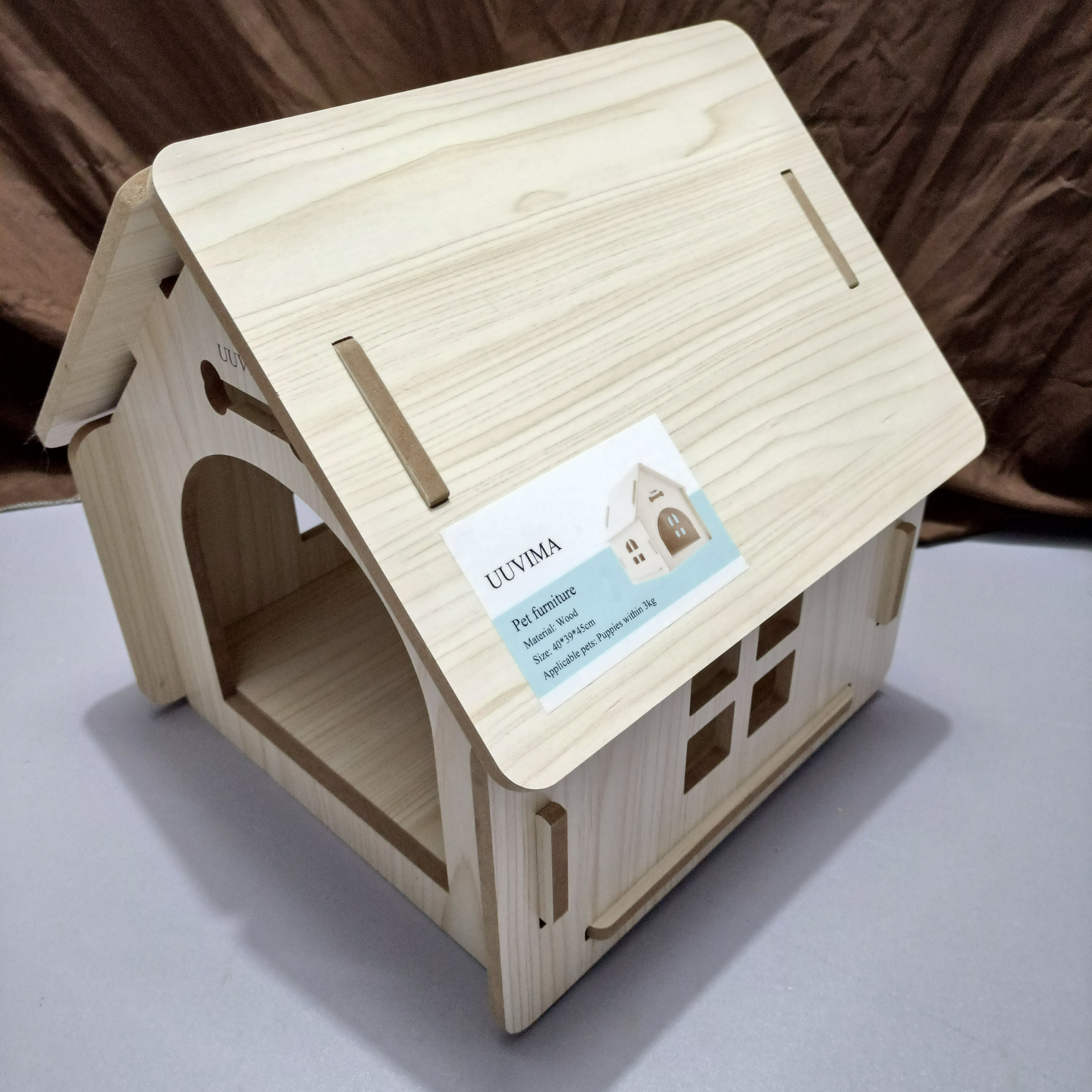 UUVIMA Pet furniture, wooden pet house, breathable dog cage for small and medium-sized dogs