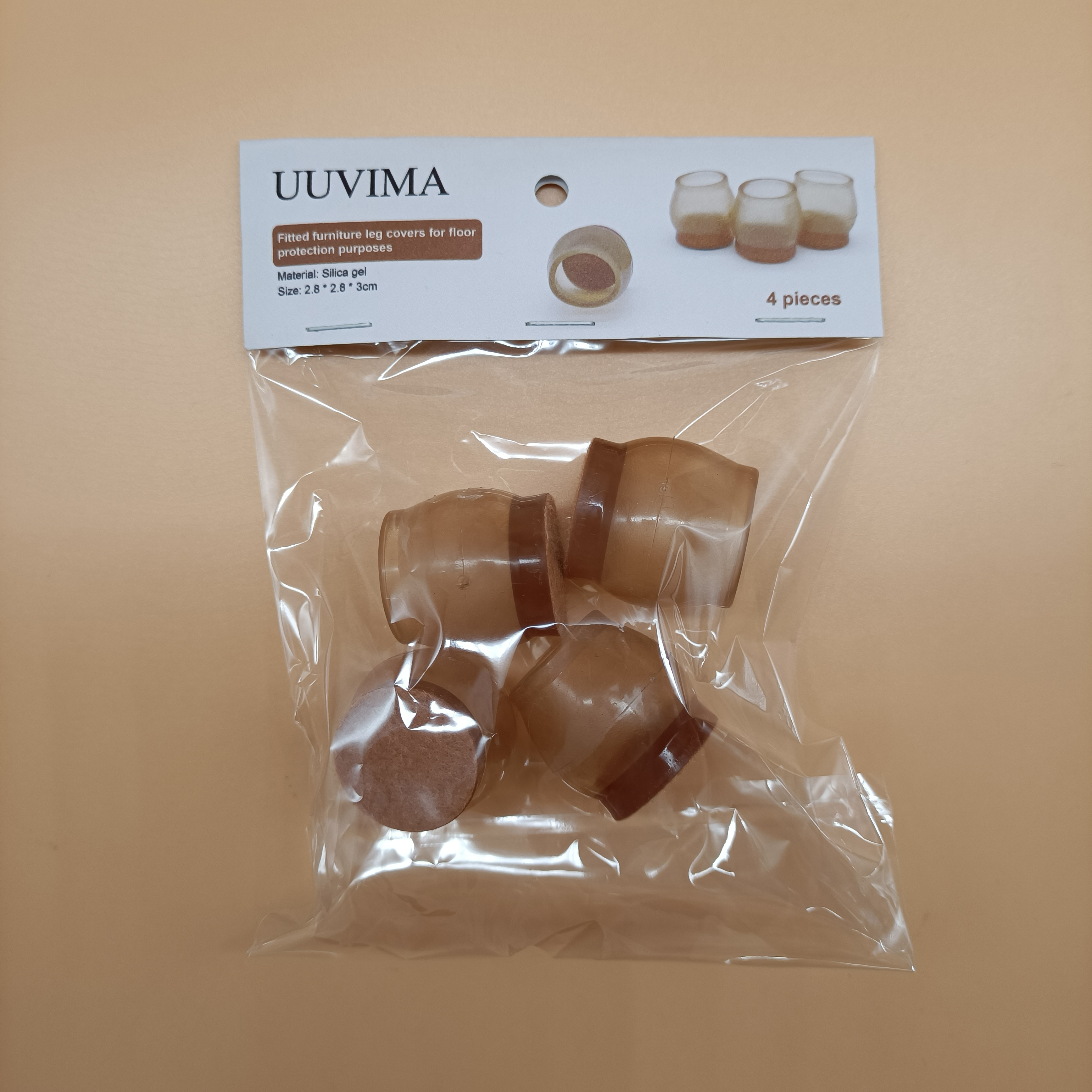 UUVIMA Fitted Furniture Leg Covers for Floor Protection Purposes, Silicone Furniture Leg Cups