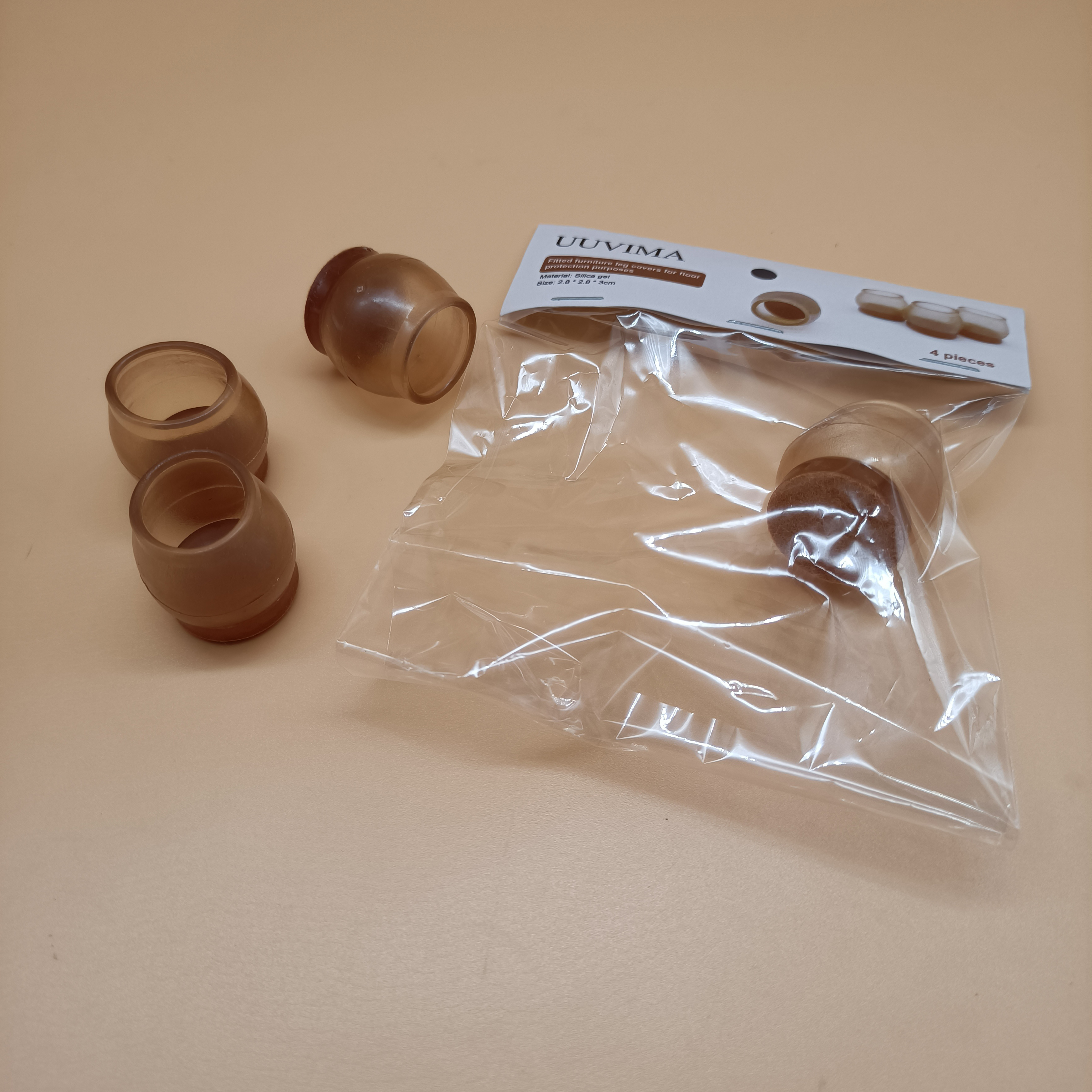 UUVIMA Fitted Furniture Leg Covers for Floor Protection Purposes, Silicone Furniture Leg Cups