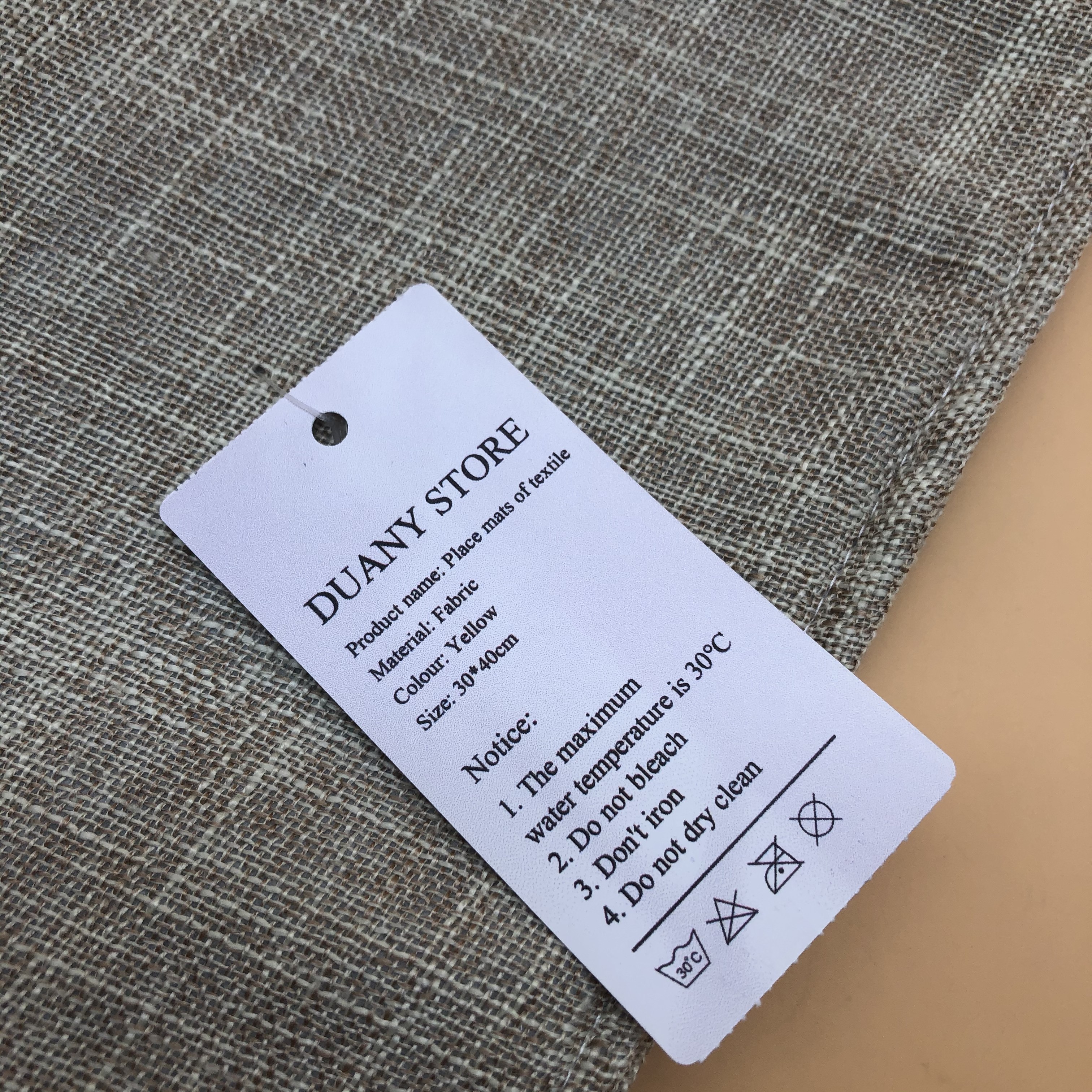 DUANY STORE Place mats of textile,Textile Table Mat Non-Slip Heat Resistant (Beige)