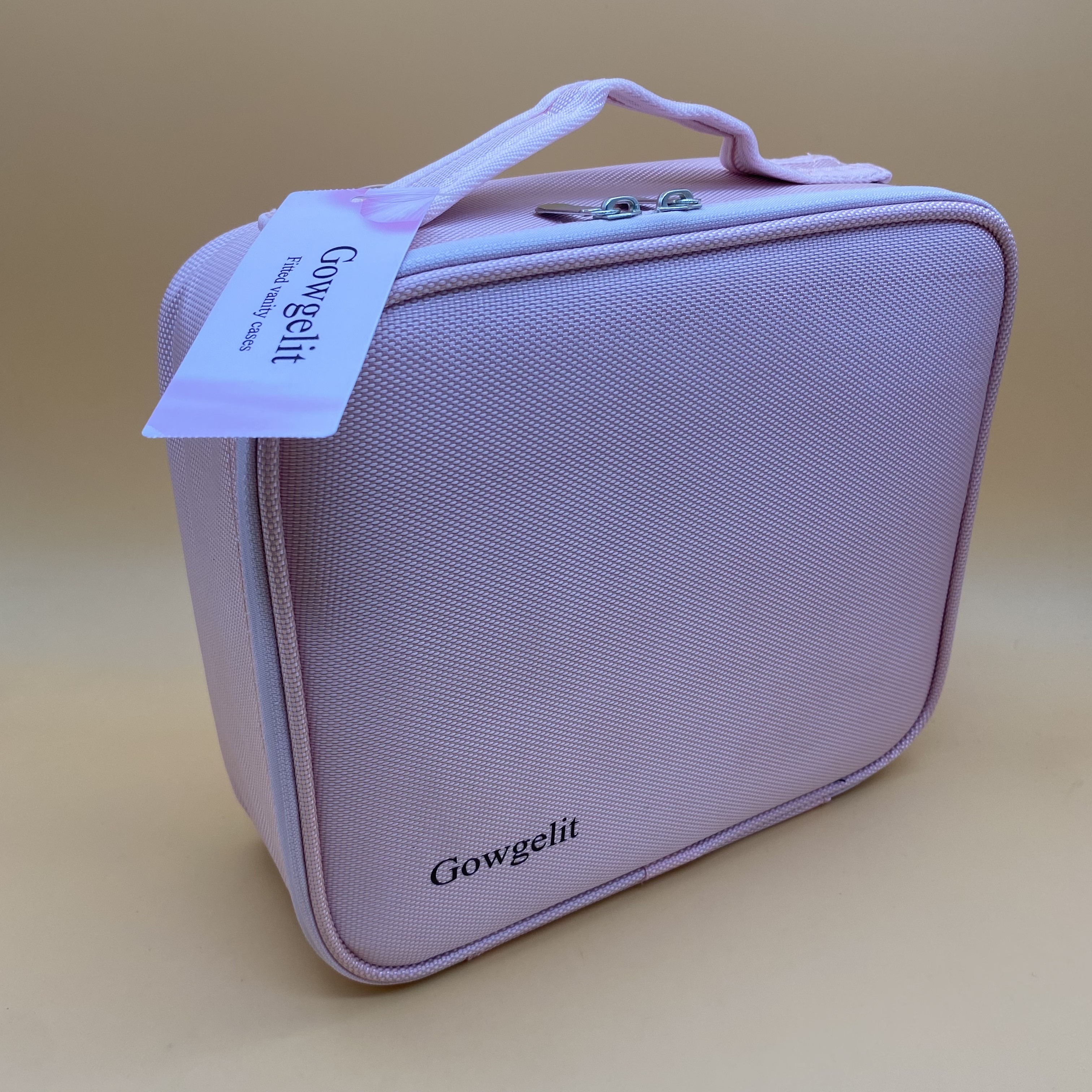 Gowgelit Fitted vanity cases, Makeup Bag Cosmetic Bag for Women Cosmetics,  Makeup Brushes, Toiletries, and Accessories(Pink)