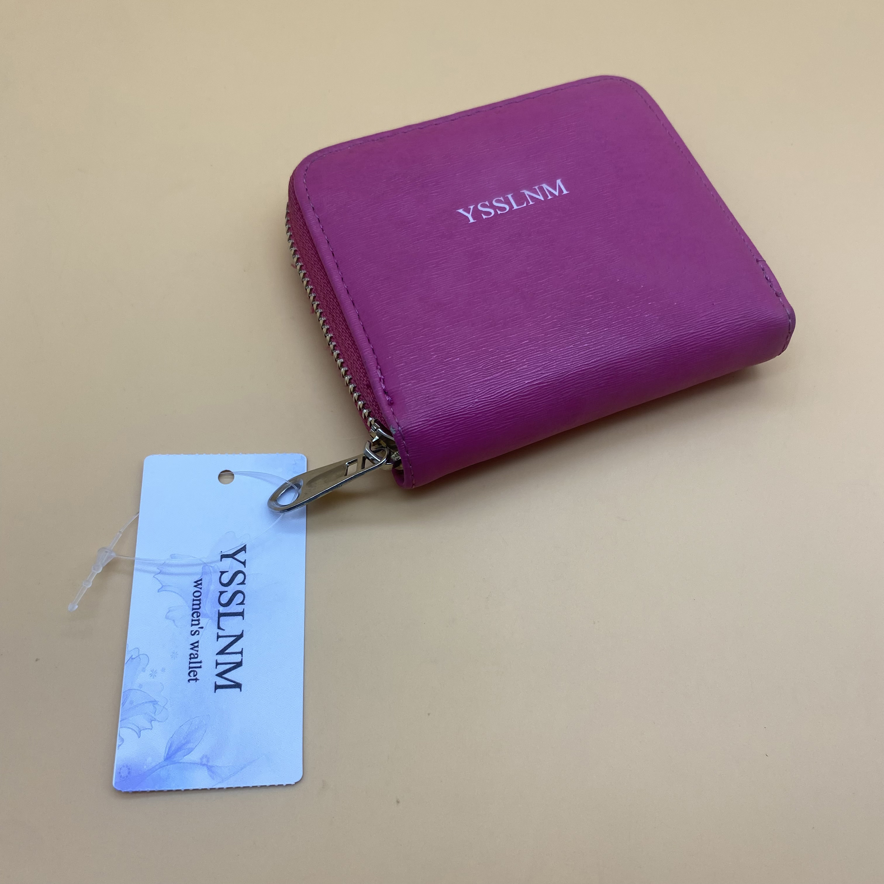 Ysslnm Women's Wallet, Leather Zip Large Capacity Long Purse Credit Card Clutch Wristlet(ROSE RED)