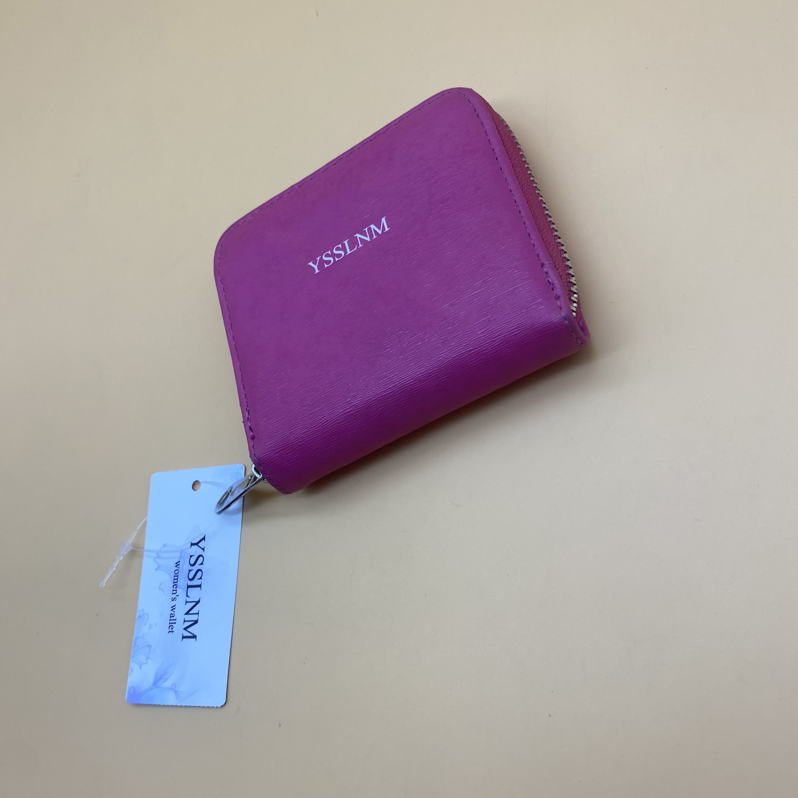 Ysslnm Women's Wallet, Leather Zip Large Capacity Long Purse Credit Card Clutch Wristlet(ROSE RED)