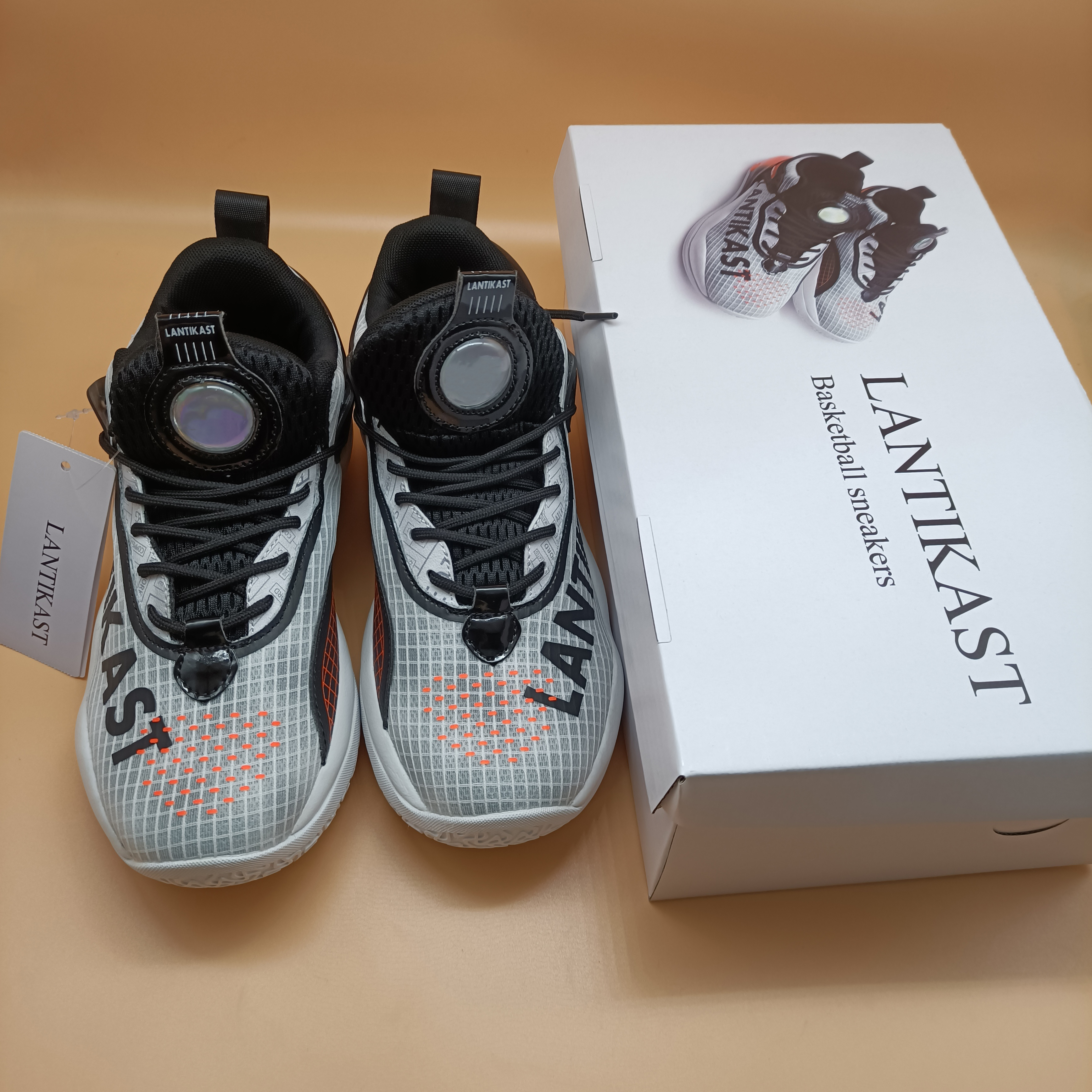  LANTIKAST Basketball sneakers,High Top Mens Basketball Shoes,Non Slip Outdoor Sneakers