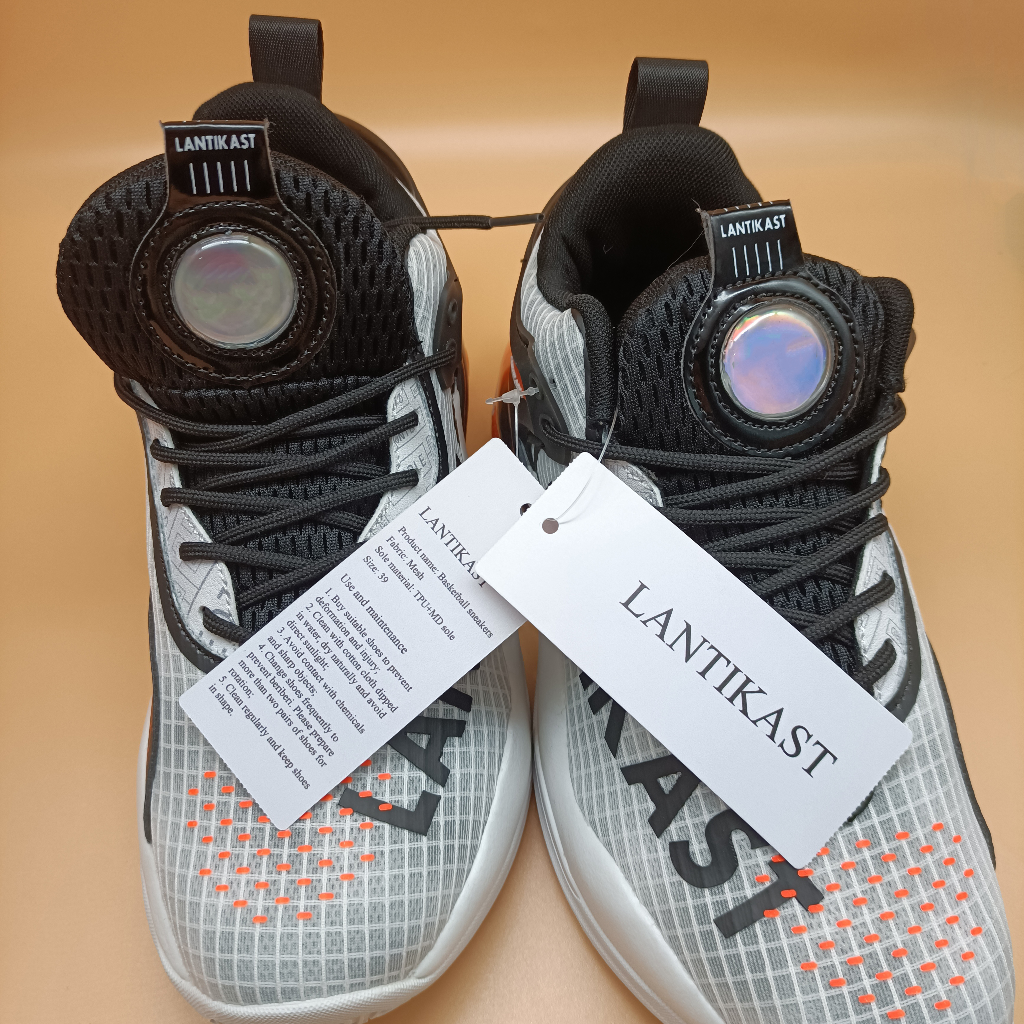  LANTIKAST Basketball sneakers,High Top Mens Basketball Shoes,Non Slip Outdoor Sneakers