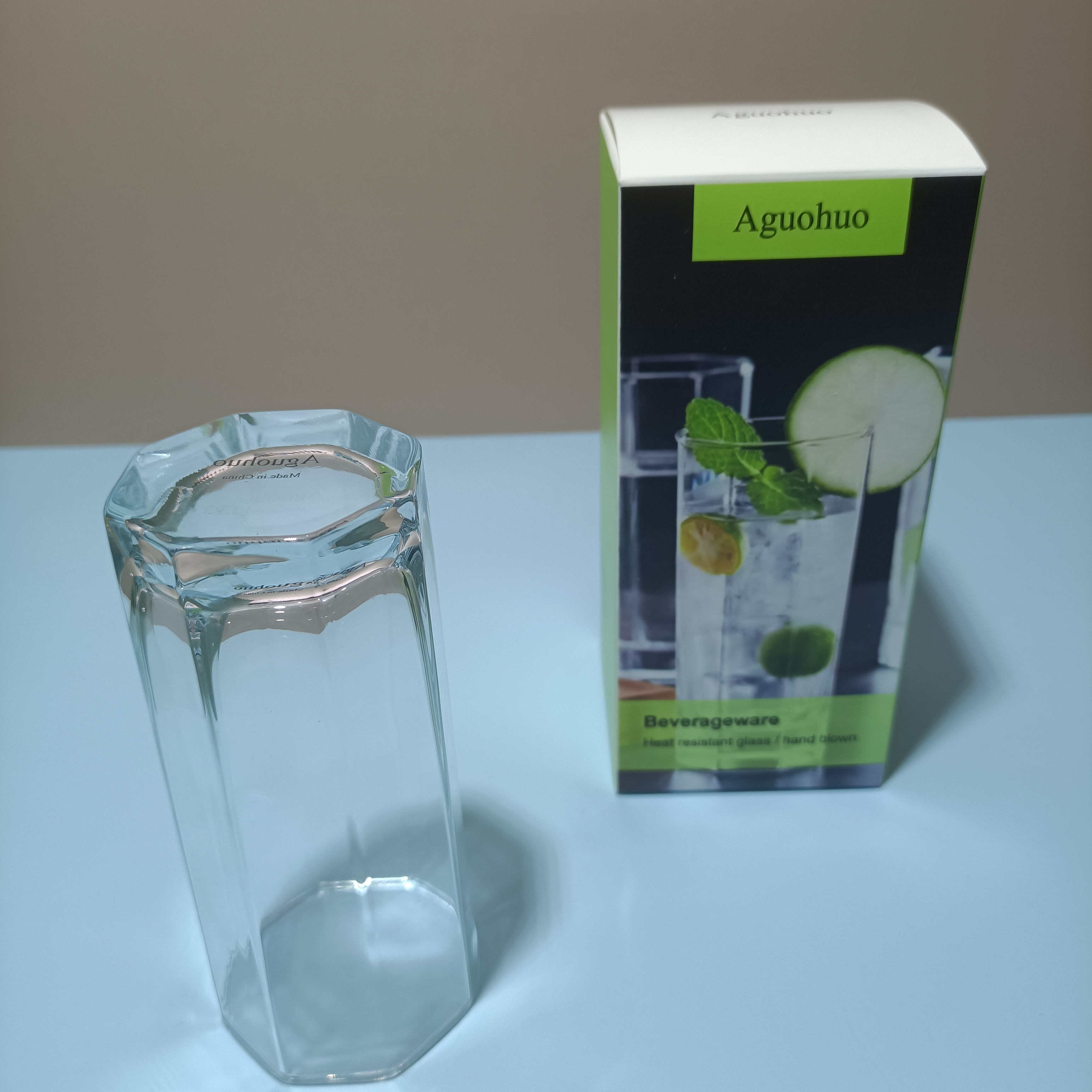 Aguohuo Beverageware, Glass Water Cup - Microwave and Oven Safe