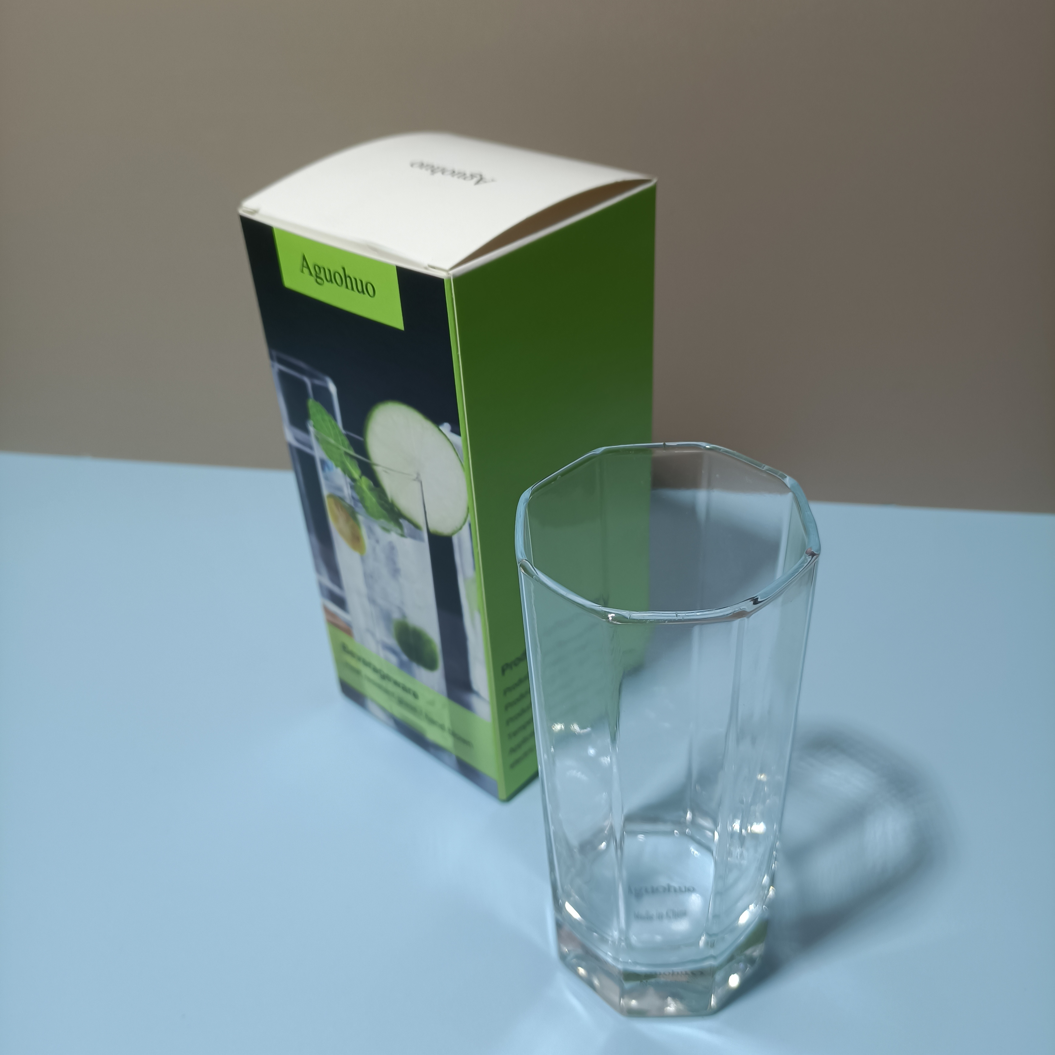 Aguohuo Beverageware, Glass Water Cup - Microwave and Oven Safe