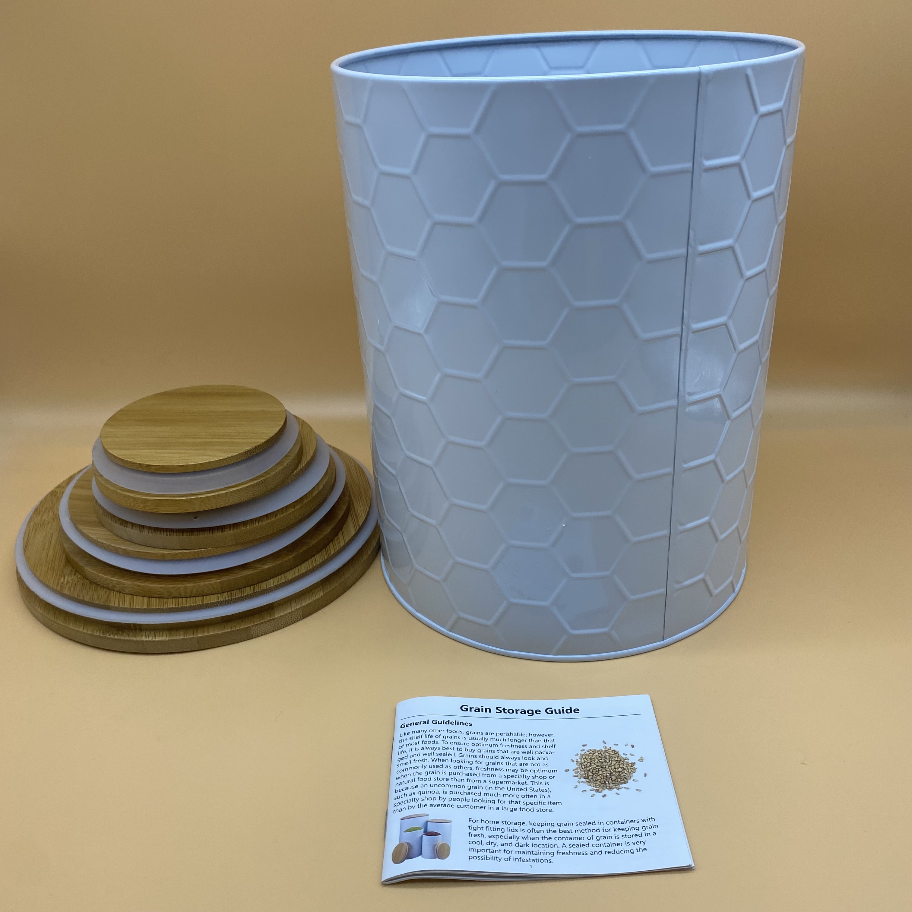 Food Storage Container,Food Storage Container Jars with Bamboo Lids,Leak Proof, Airtight, Nested 4 Pack