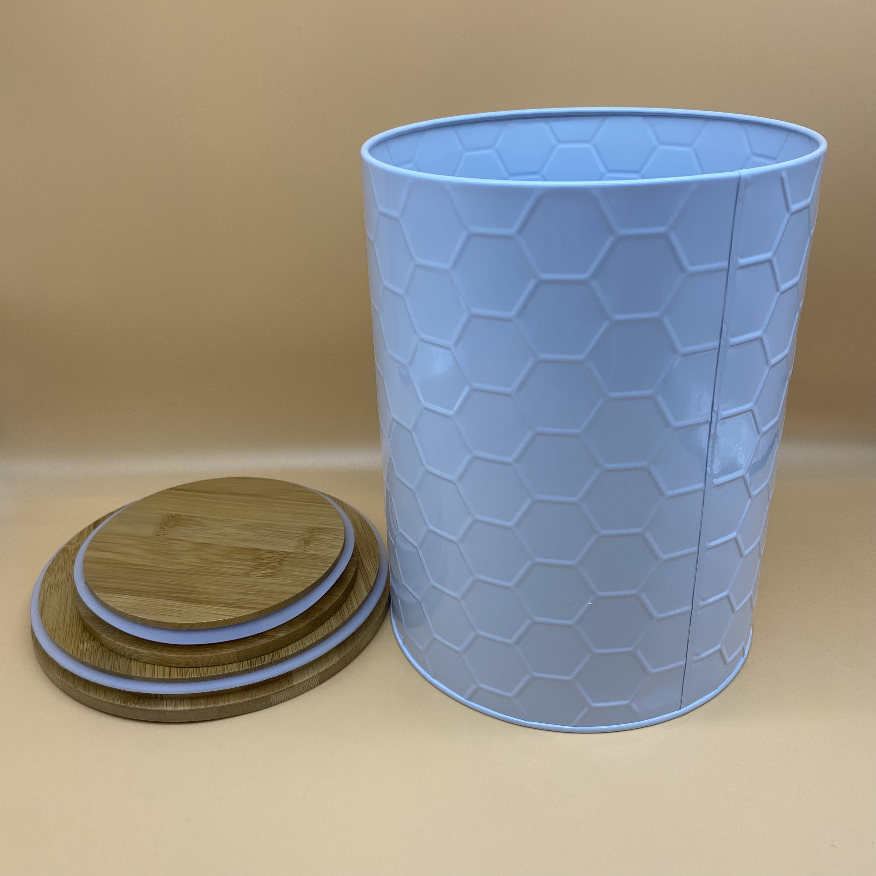 Food Storage Container,Food Storage Container Jars with Bamboo Lids,Leak Proof, Airtight, Nested 4 Pack