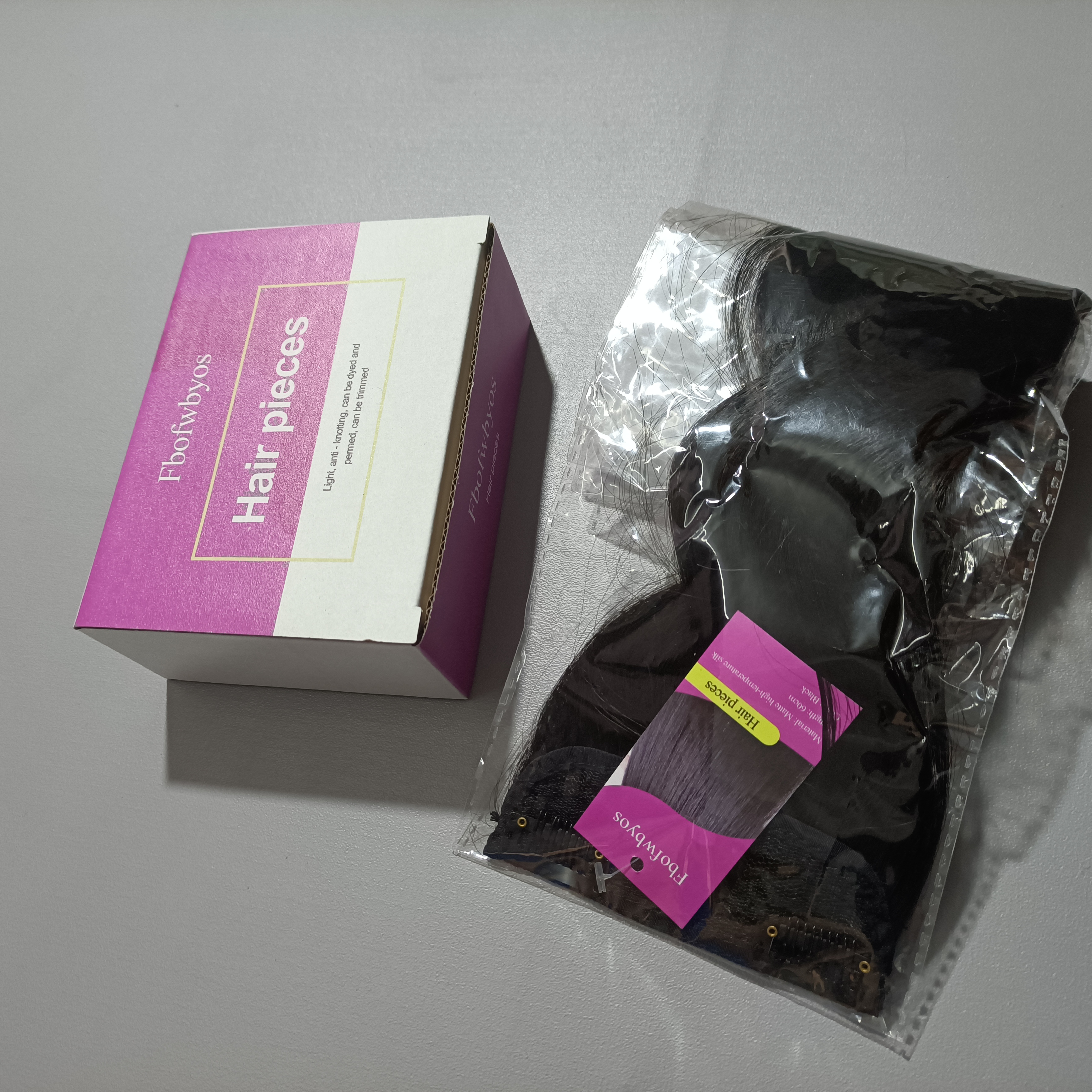 Fbofwbyos Hair pieces, Straight Black Hair Extensions Clip 1 Pieces/Set (60cm )