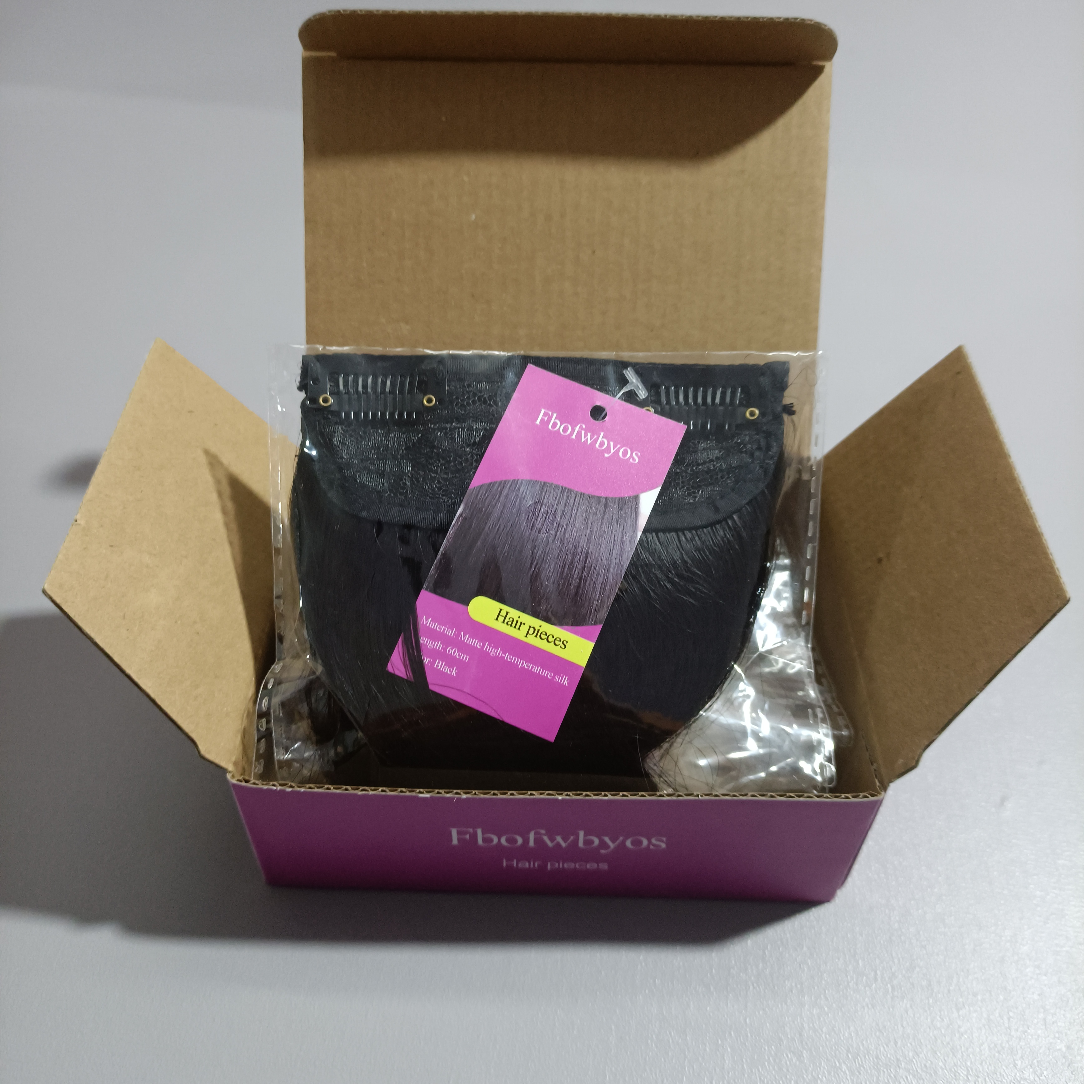 Fbofwbyos Hair pieces, Straight Black Hair Extensions Clip 1 Pieces/Set (60cm )