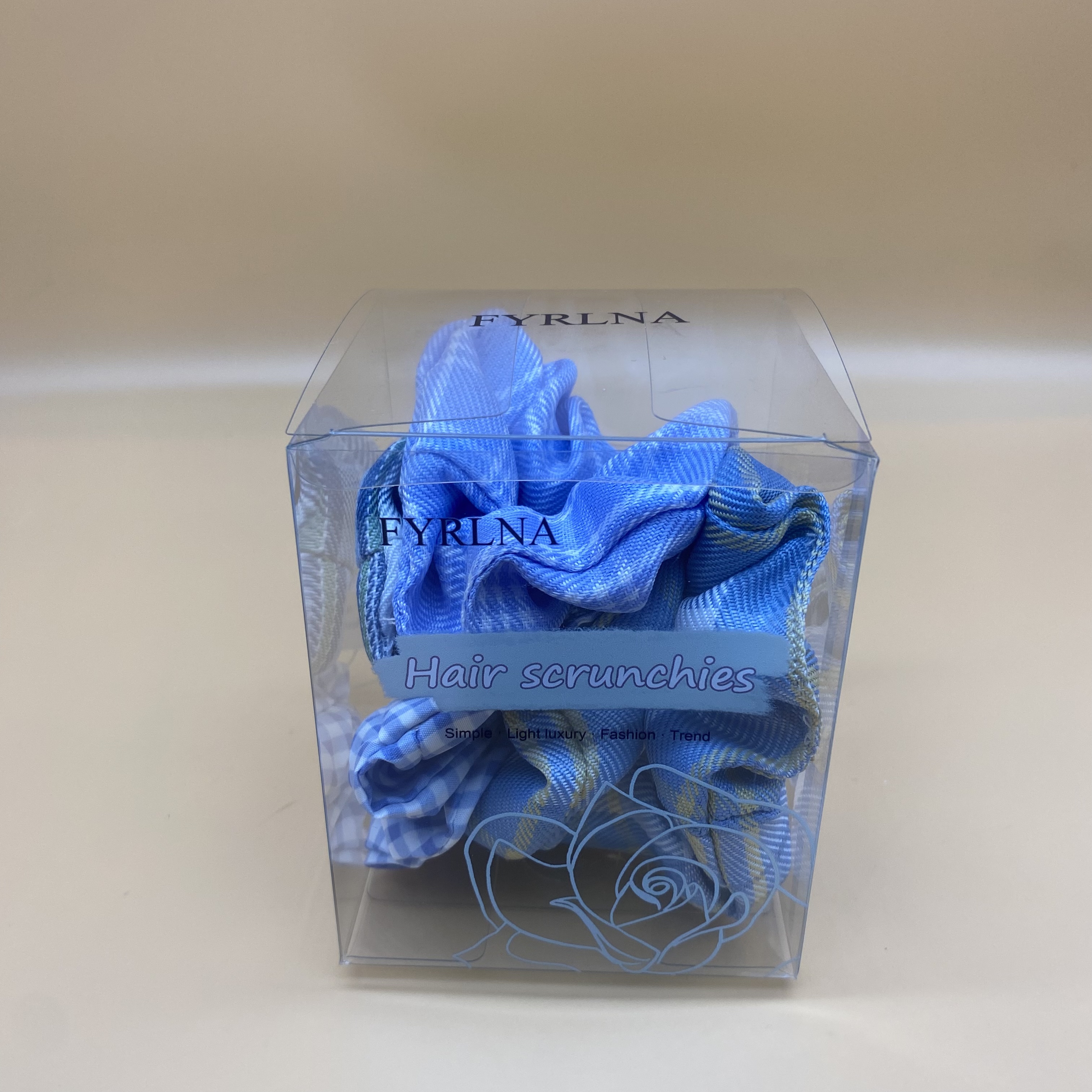 FYRLNA Hair scrunchies,Soft Scrunchy Hair Bands Scrubchy Hair For Accessories Women Girls, 4 Pack 