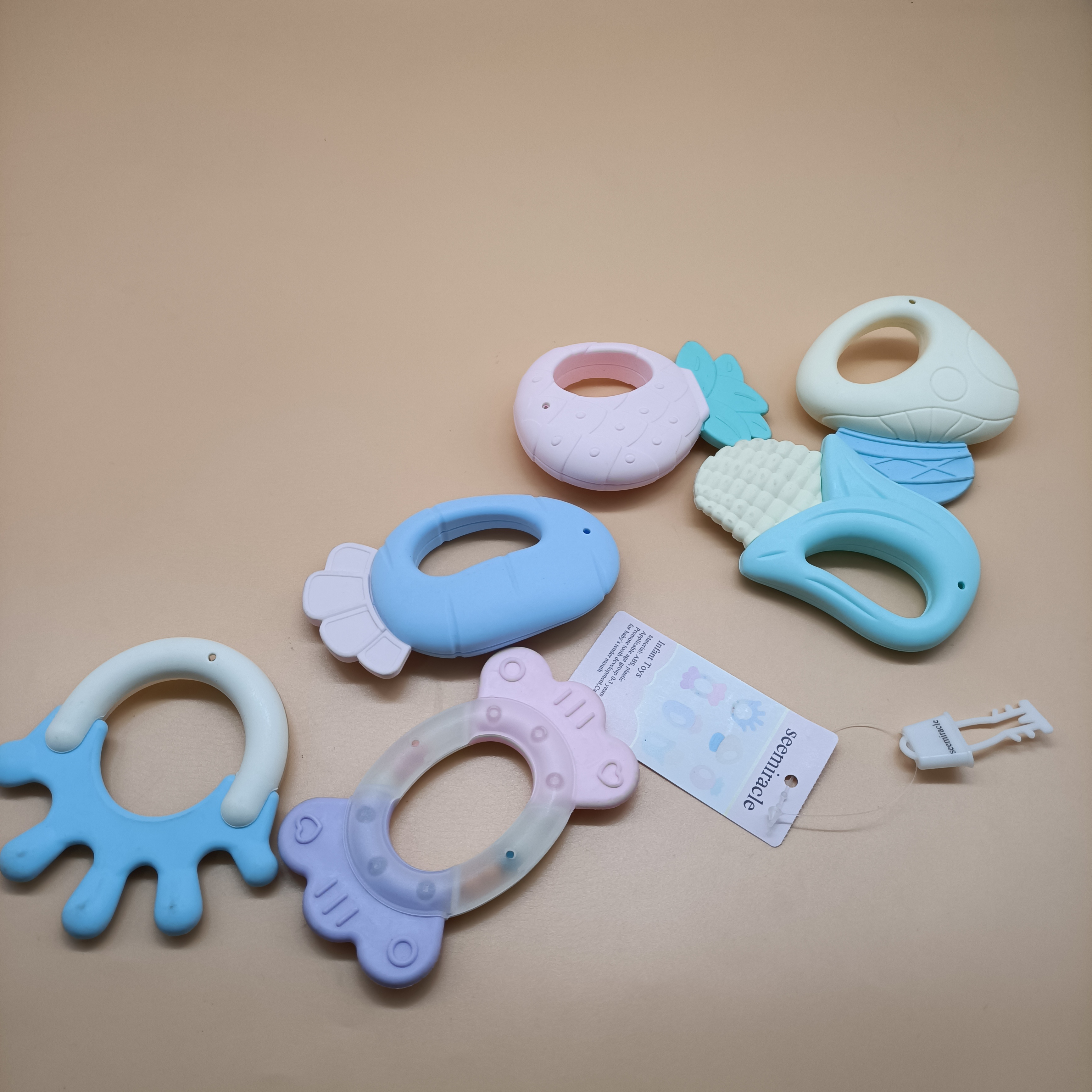 seemiracle Infant toys,6PCS Baby Rattles Set, Educational Shower Gift Toys for Baby Newborn Infant 6-12 Months