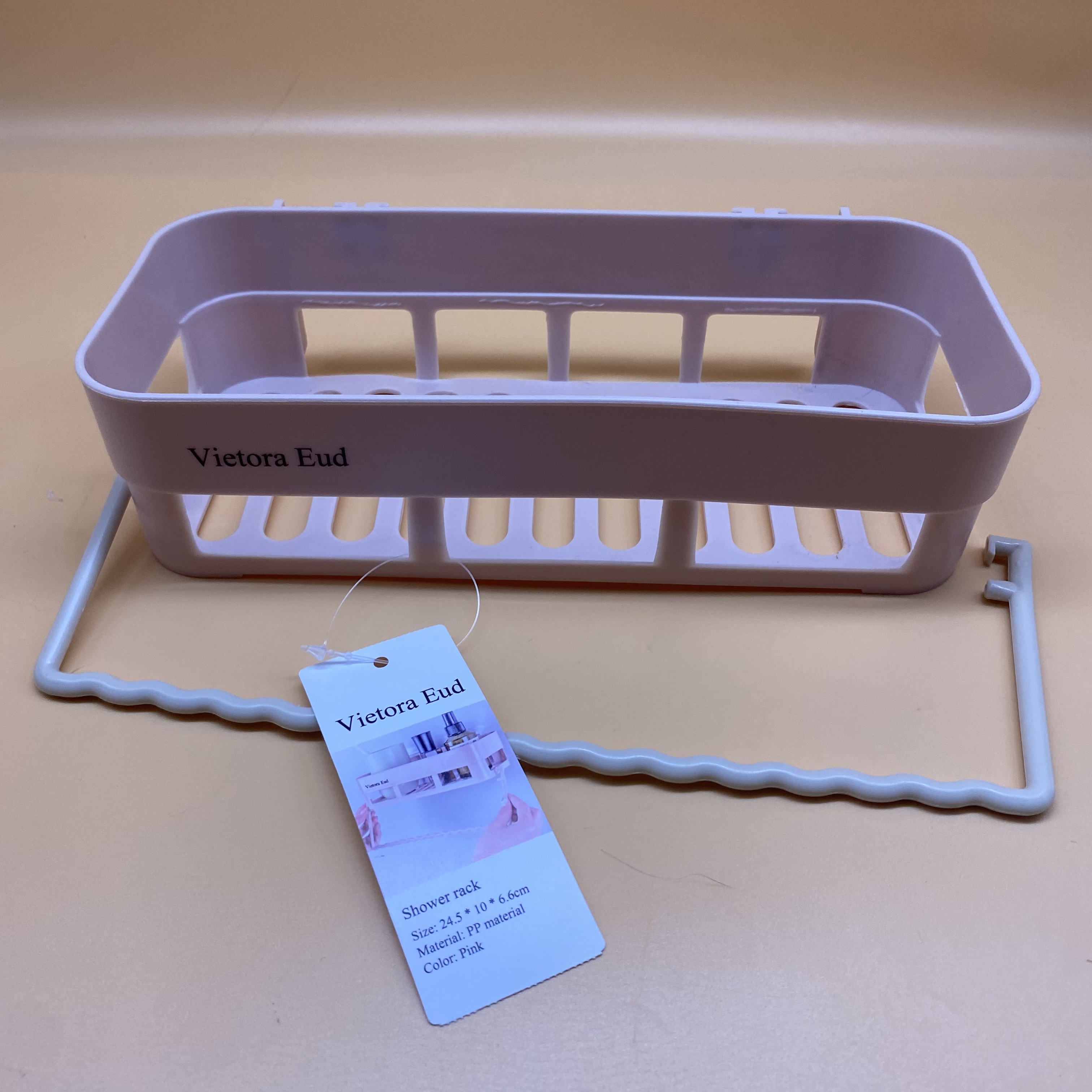 Vietora Eud Shower rack,No Drilling Shower Shelf Wall Mounted, No Drilling Easy Installation