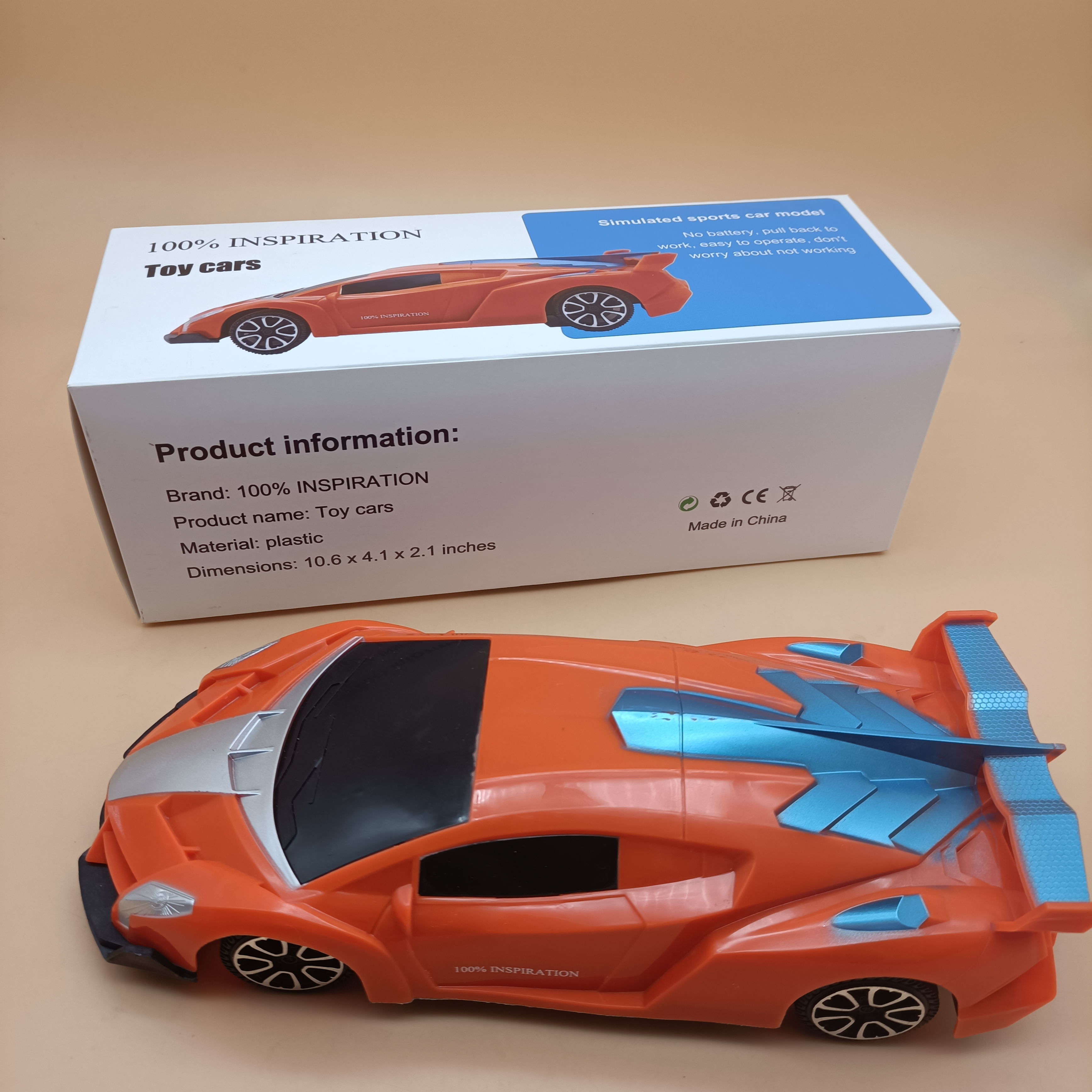100% INSPIRATION Toy cars, sports car pulled back, suitable for childr