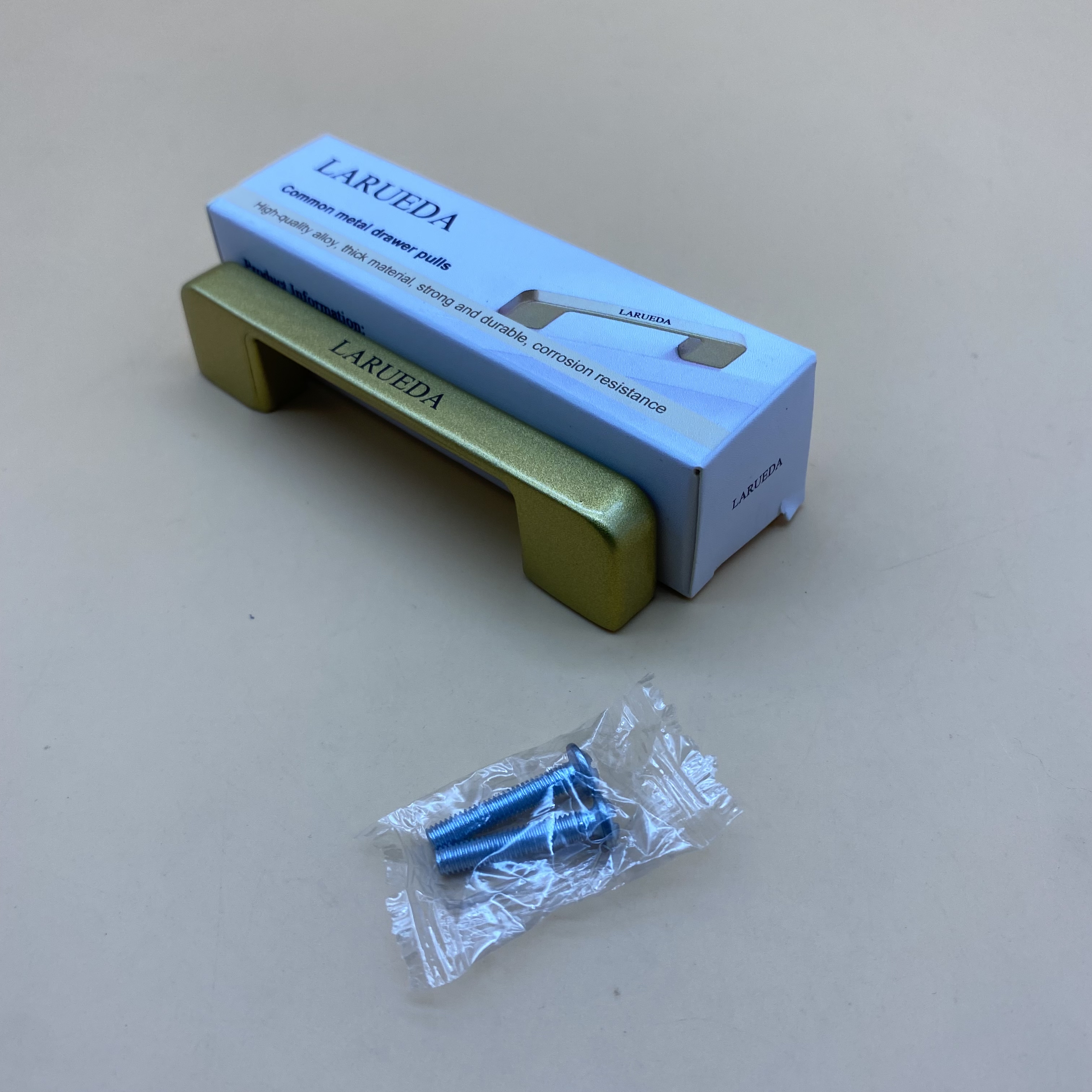 LARUEDA Common metal drawer pulls,  6.2 Inch(163mm) Matt Gold drawer pulls, Hardware Zinc Alloy Pulls for Kitchen 