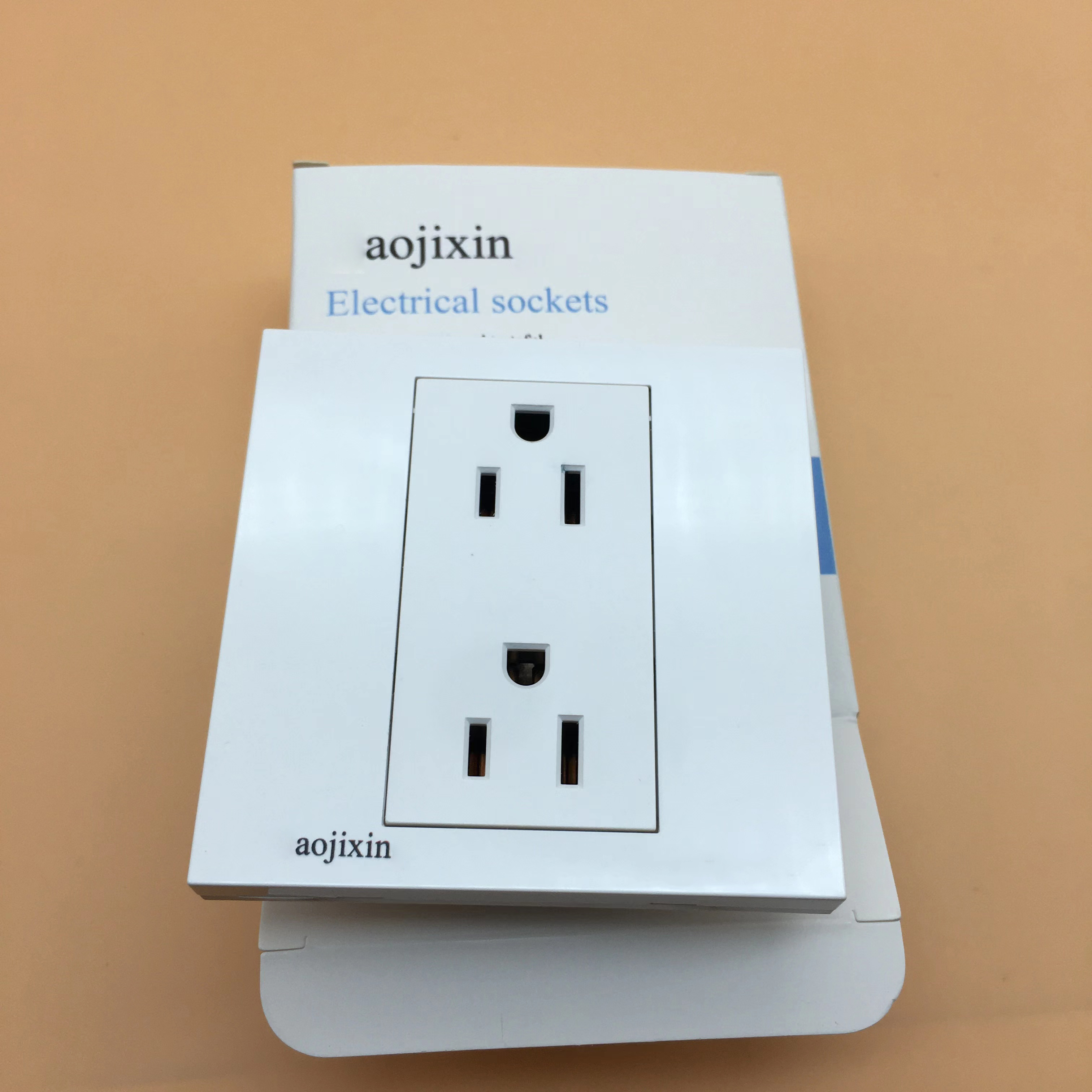 aojixin Electrical Sockets, Standard Electrical Wall Outlet, Decorative Screwless Wallplate Included