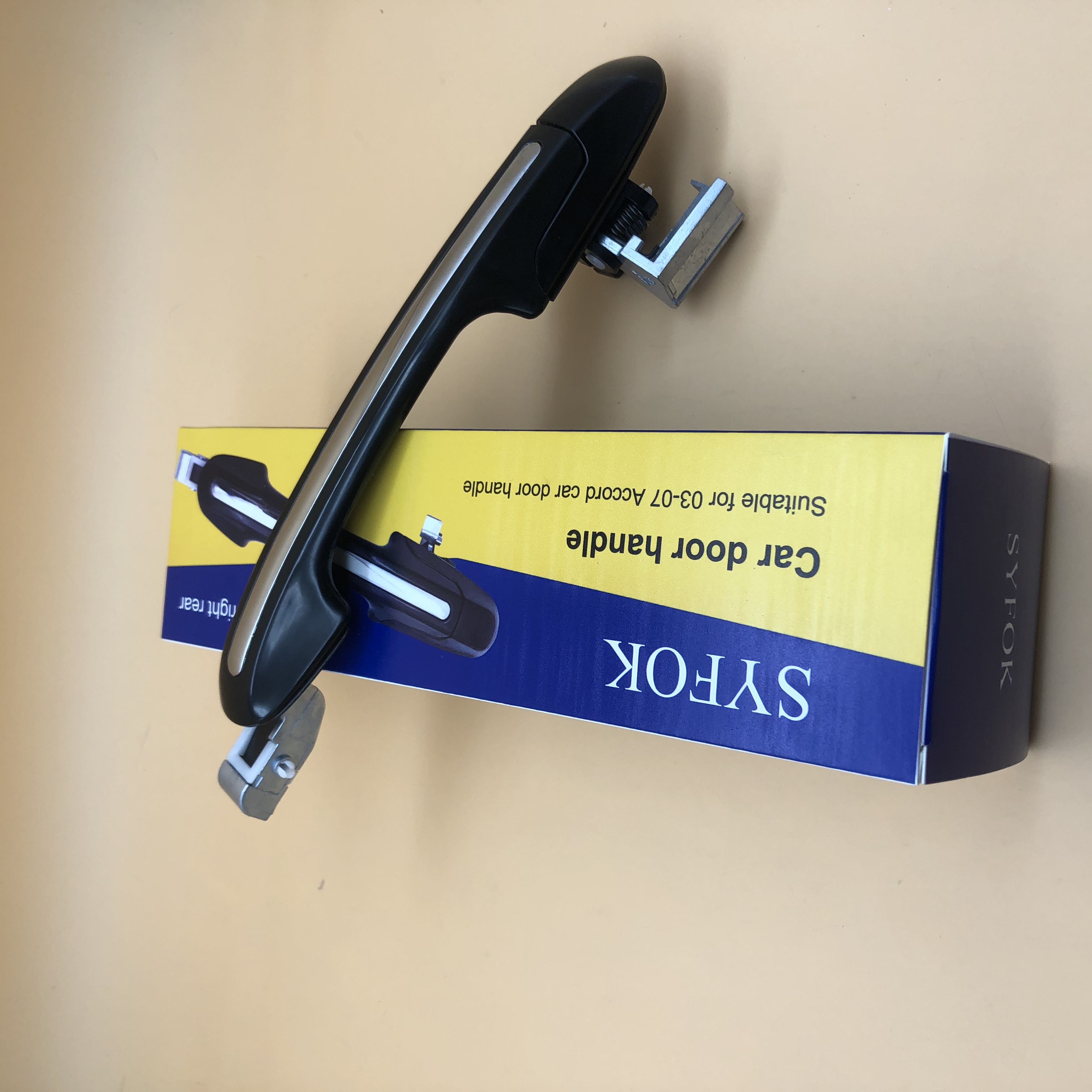 SYFOK Car door handle, rear passenger right rear door handle for Honda Accord sedan, gloss black