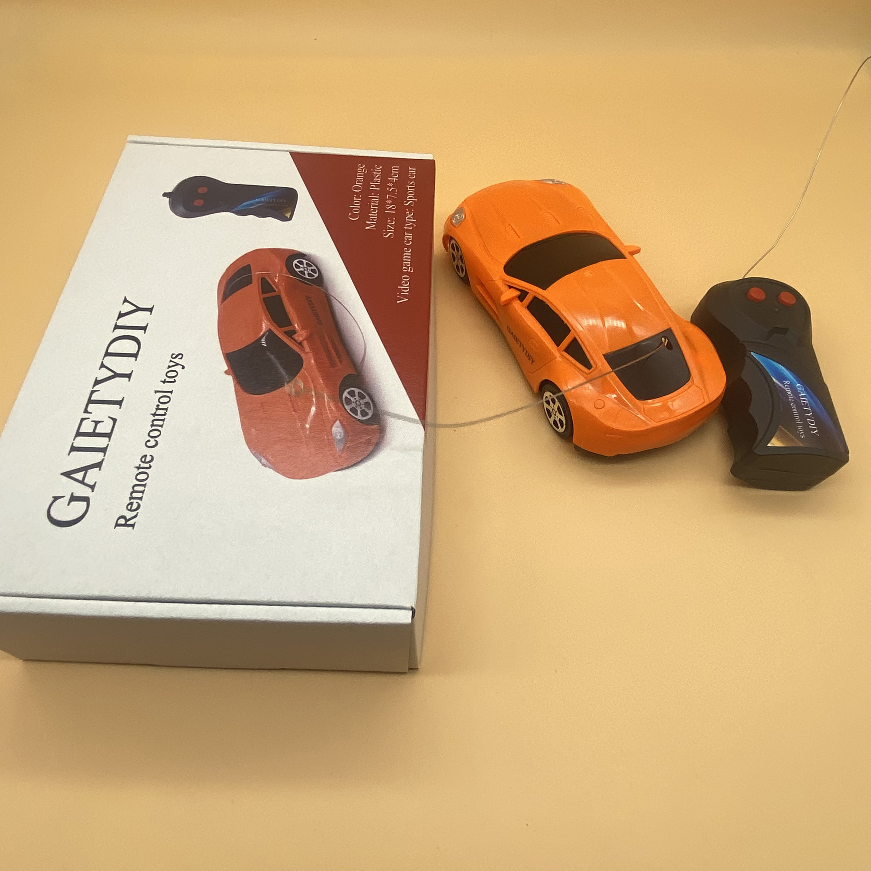 GAIETYDIY Remote control toys, Remote Control Car for kids Adults with Lights and Controller (Orange)