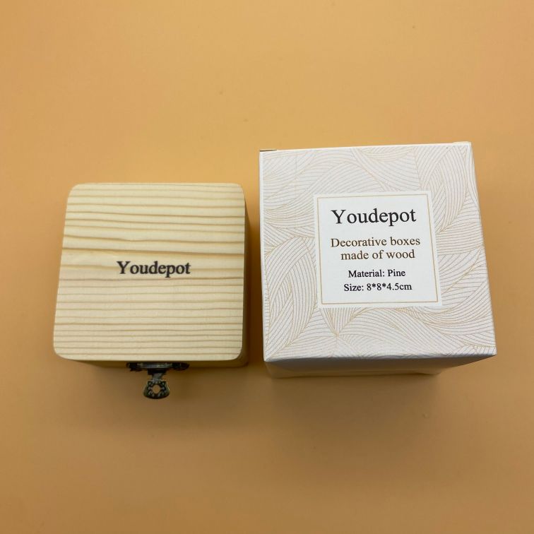 Youdepot Decorative boxes made of wood, Gift Box for Crafts, Wood Box for DIY Jewelry with Clasp，