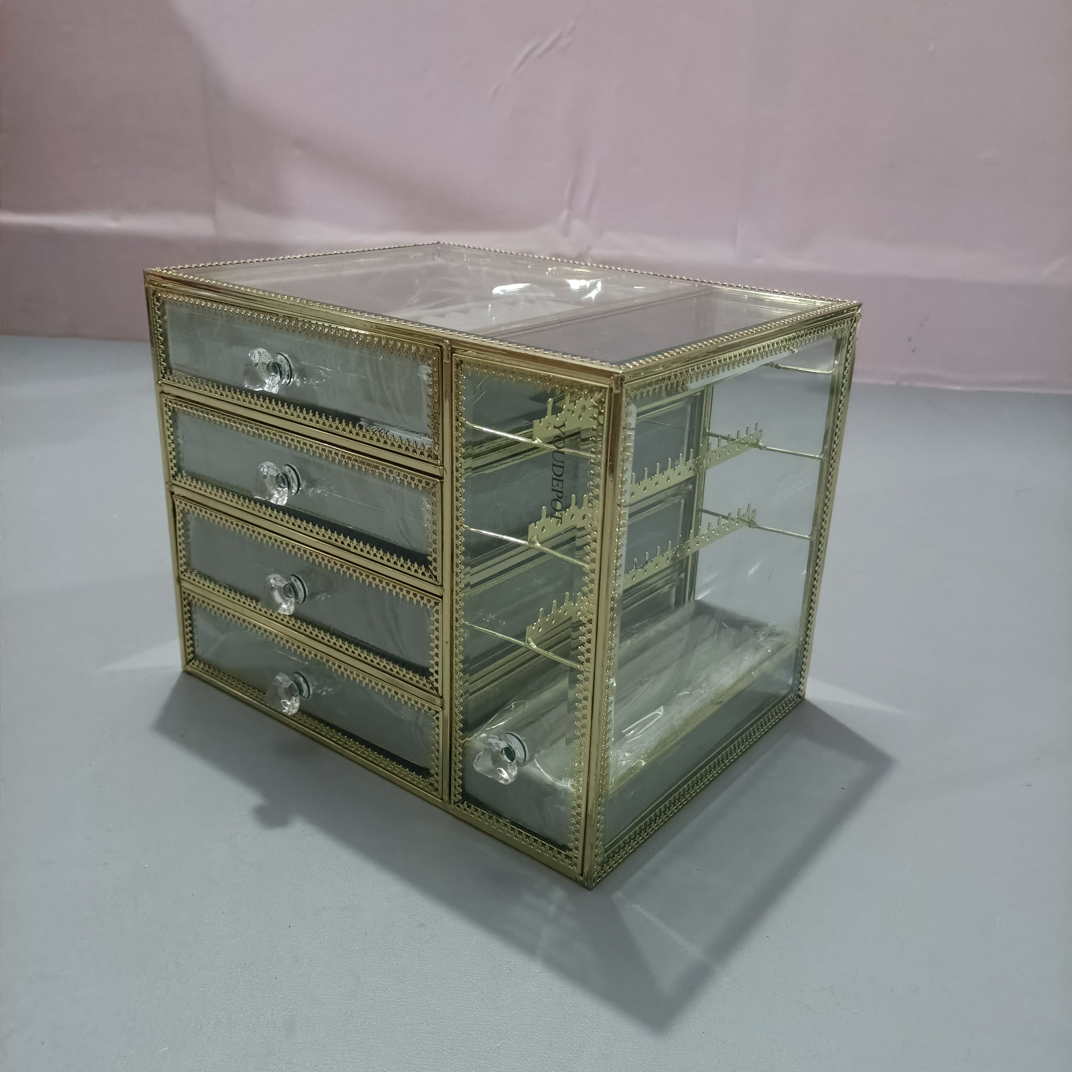 YOUDEPOT Display cases for merchandise,Large Jewelry Organizer Box with 4 drawers Jewelry Organizer Box and 1 Jewelry display box