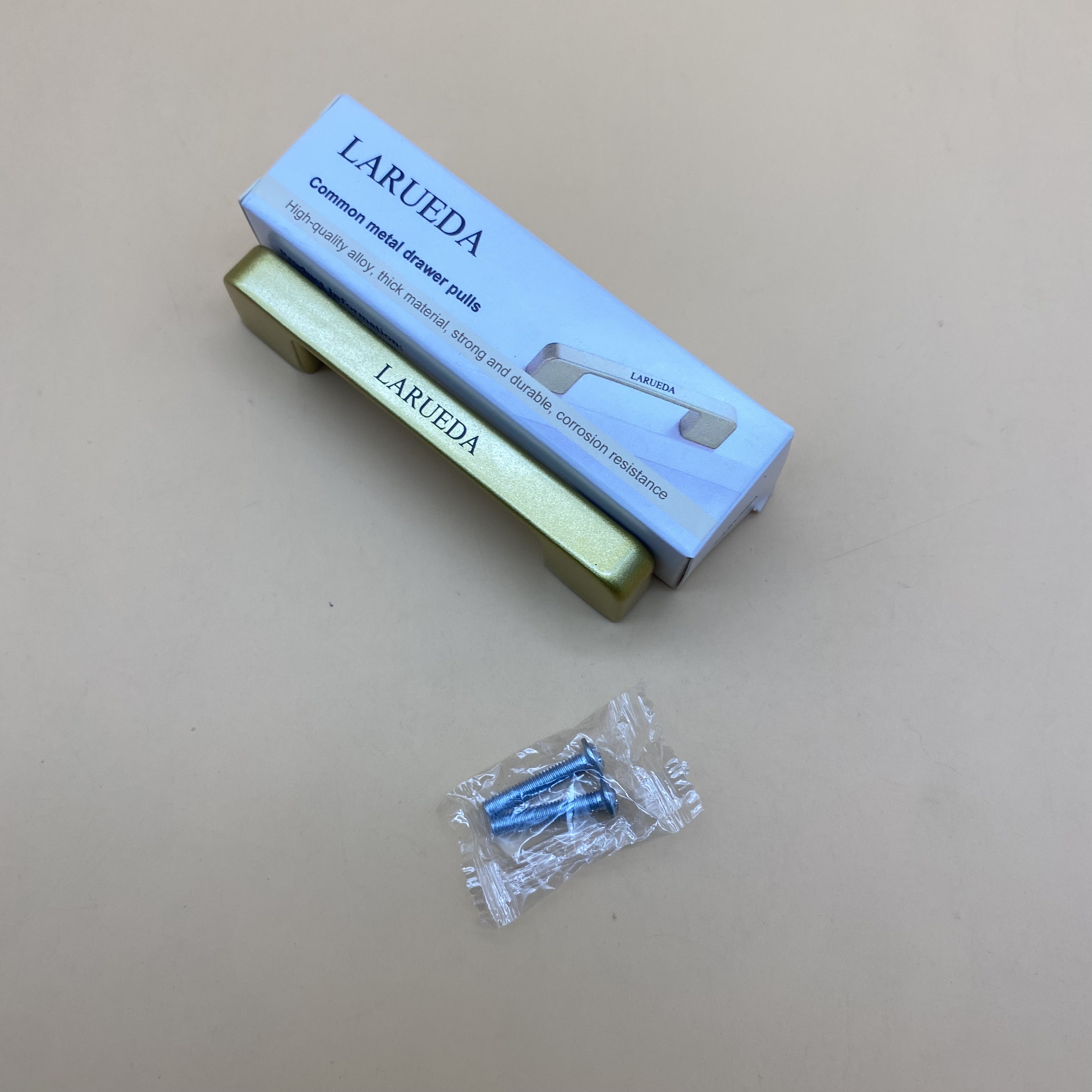 LARUEDA Common metal drawer pulls,  6.2 Inch(163mm) Matt Gold drawer pulls, Hardware Zinc Alloy Pulls for Kitchen 