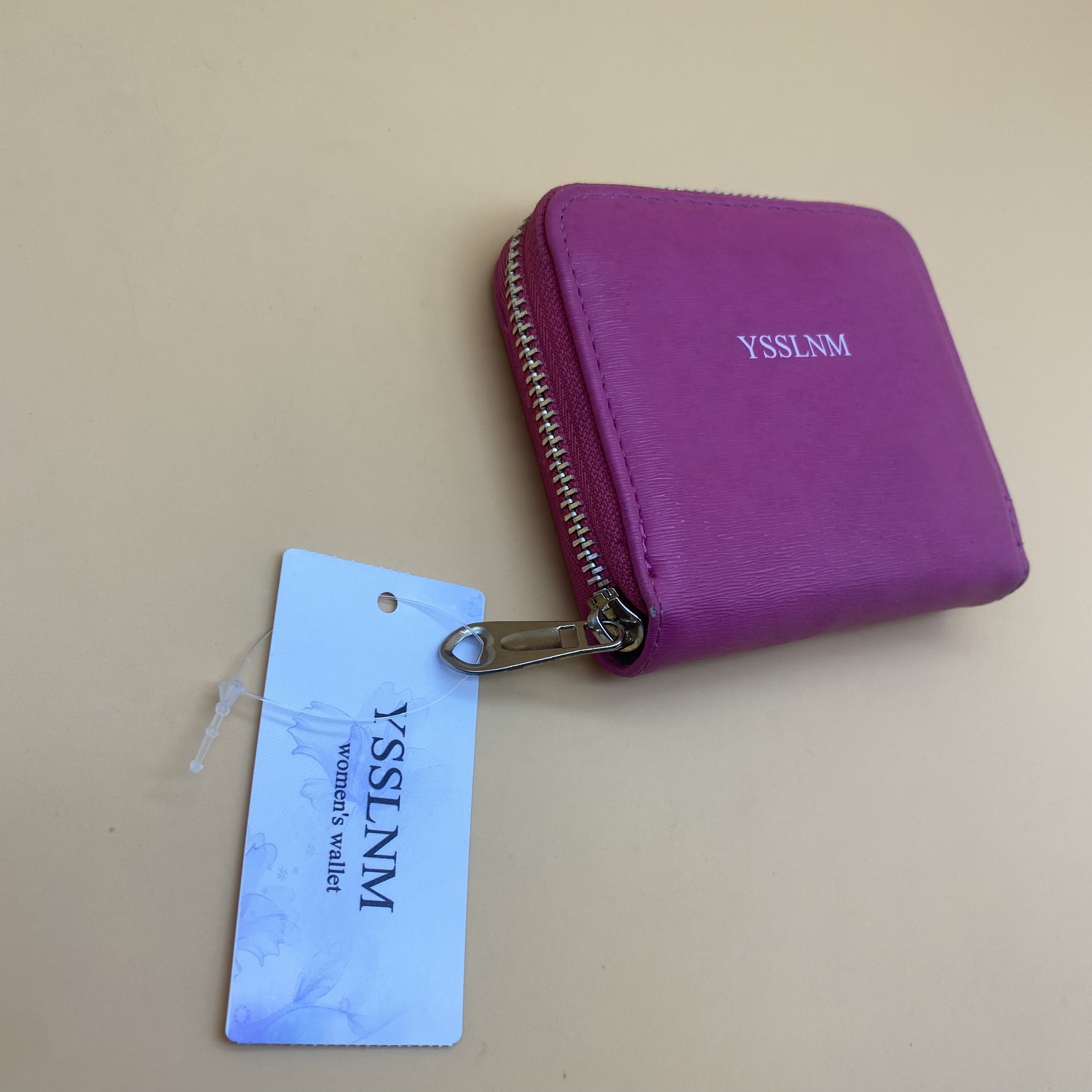 Ysslnm Women's Wallet, Leather Zip Large Capacity Long Purse Credit Card Clutch Wristlet(ROSE RED)