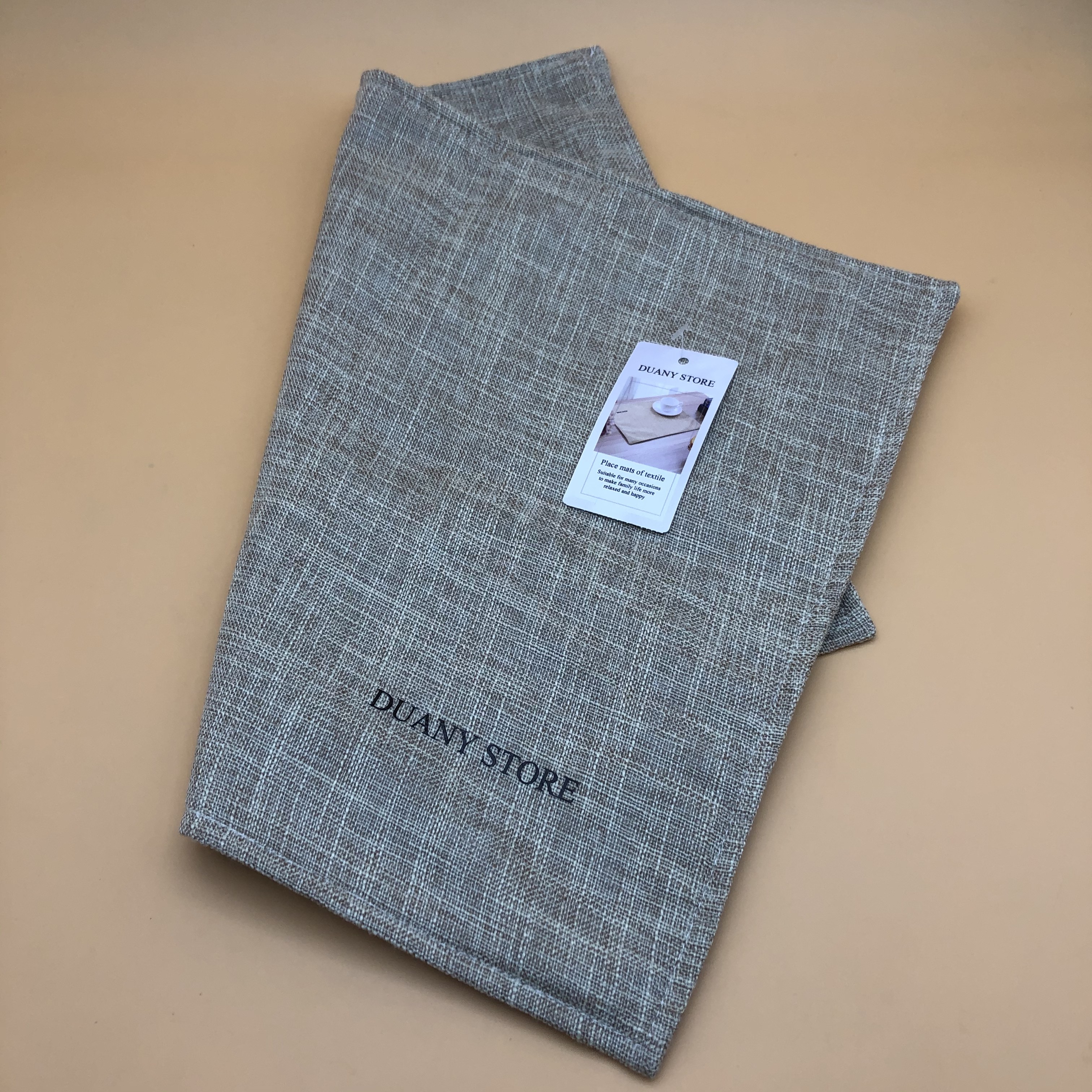 DUANY STORE Place mats of textile,Textile Table Mat Non-Slip Heat Resistant (Beige)