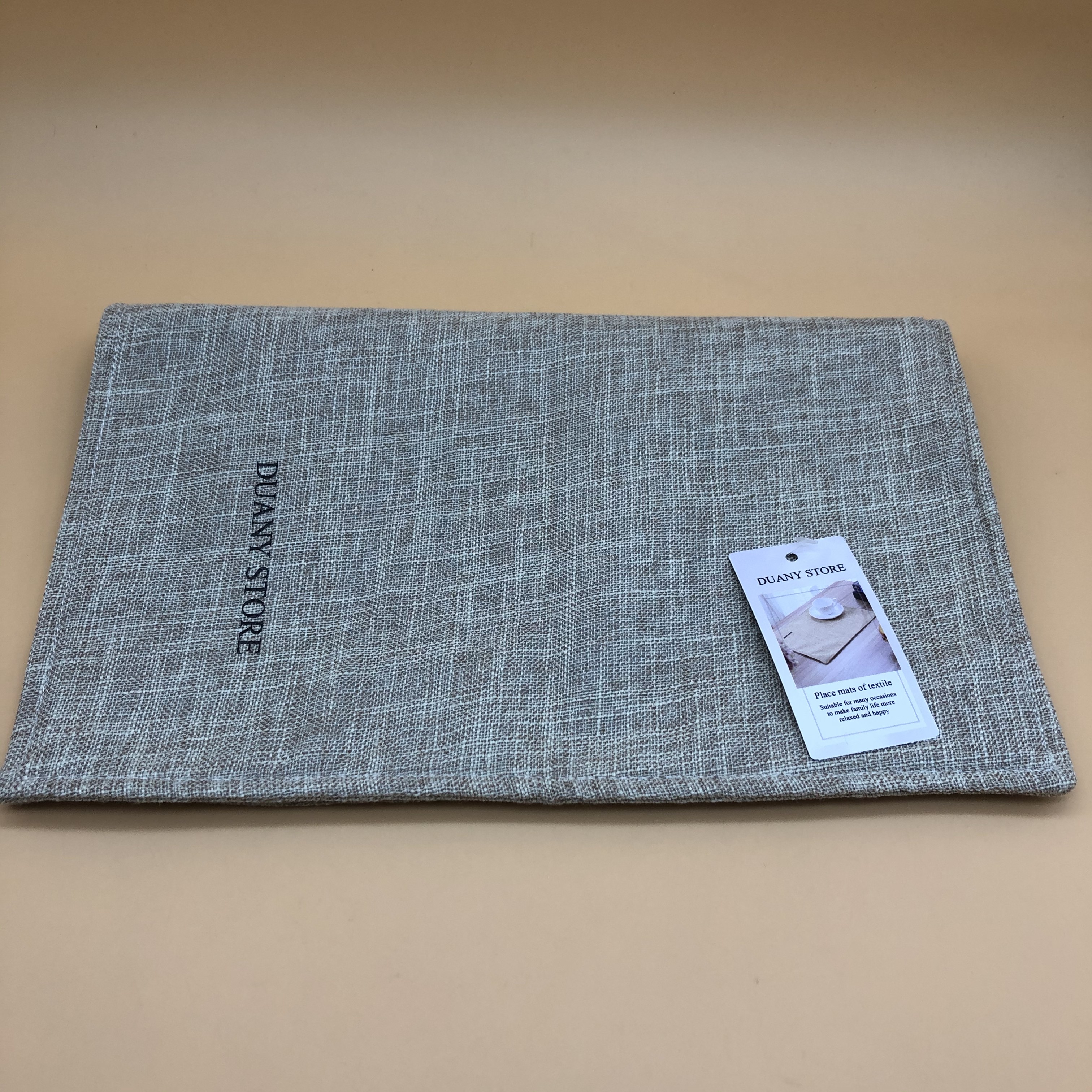 DUANY STORE Place mats of textile,Textile Table Mat Non-Slip Heat Resistant (Beige)