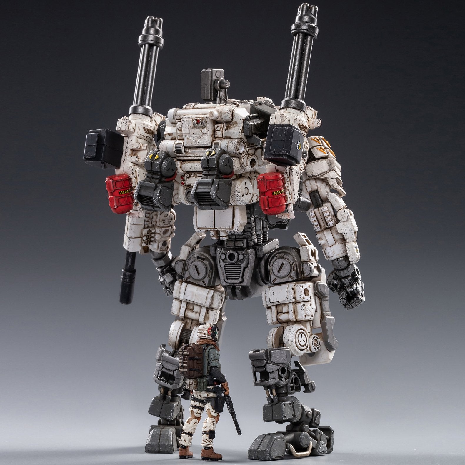 JOYTOY 1/25 Action Figures White Steel Bone Mechina Armor(male pilot)