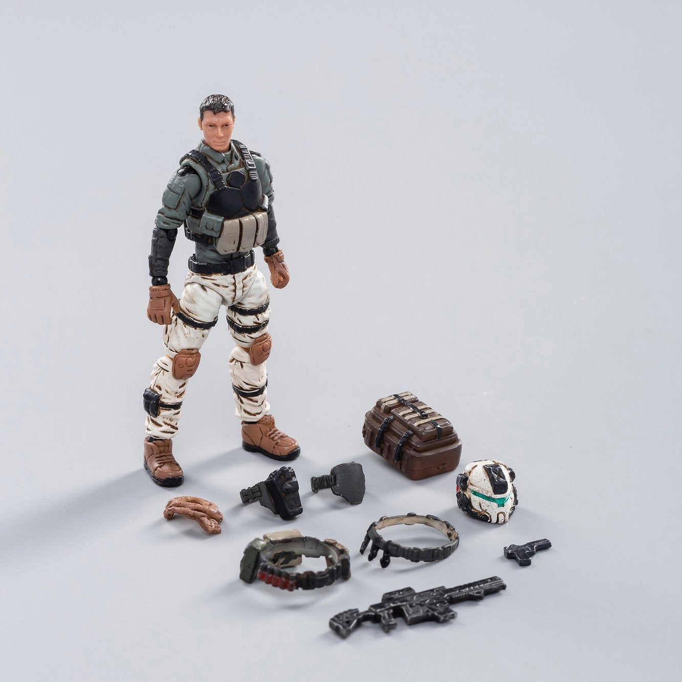 JOYTOY 1/25 Action Figures White Steel Bone Mechina Armor(male pilot)