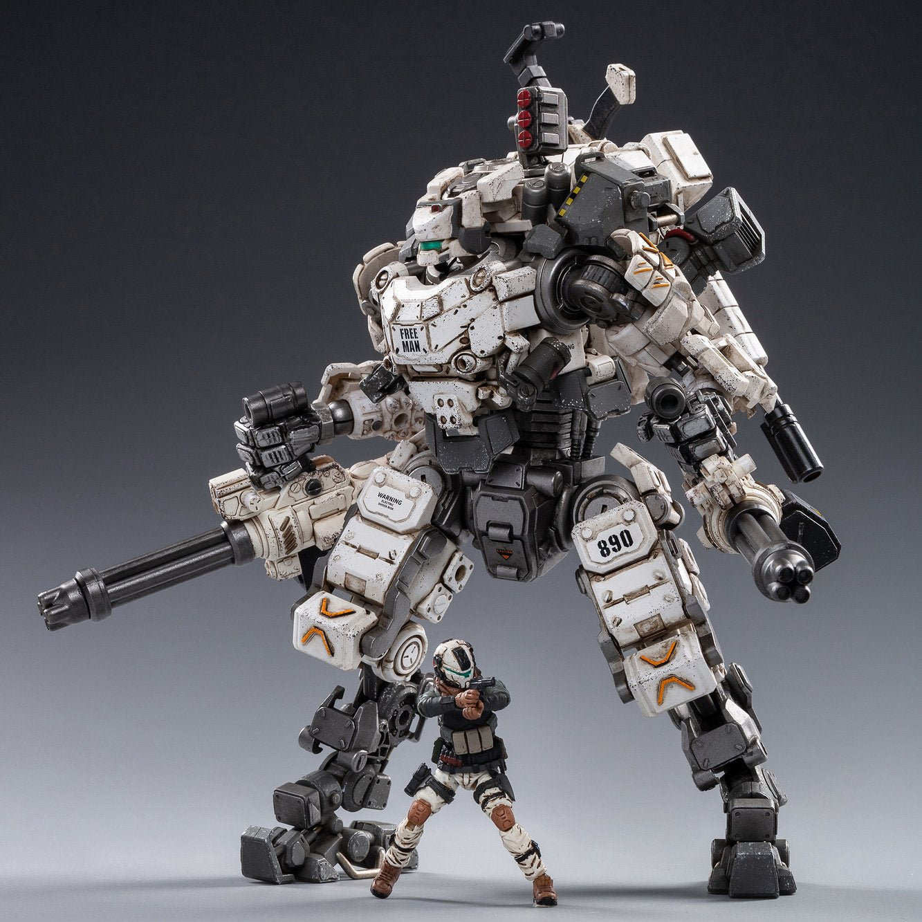 JOYTOY 1/25 Action Figures White Steel Bone Mechina Armor(male pilot)