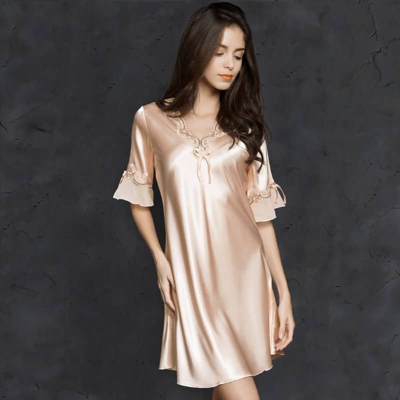 🌈Buy 2 free shipping🌈Lace Nightclothes Ice Silk Short Sleeve