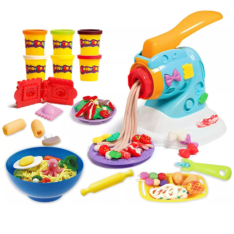 Noodle Machine Toy Set with 8 Cans Non-Toxic Color Dough