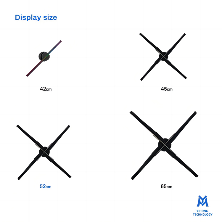 52cm ready stock fast delivery high quality Advertising media led 3d hologram Fan