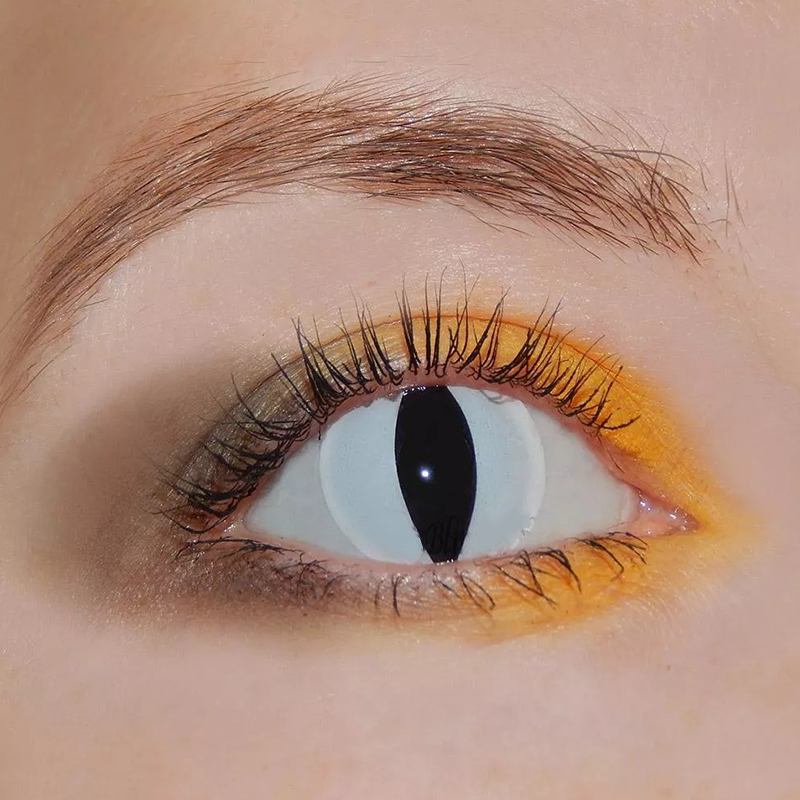 Beacolors White Cat Eye Halloween Colored contact lenses -BEACOLORS